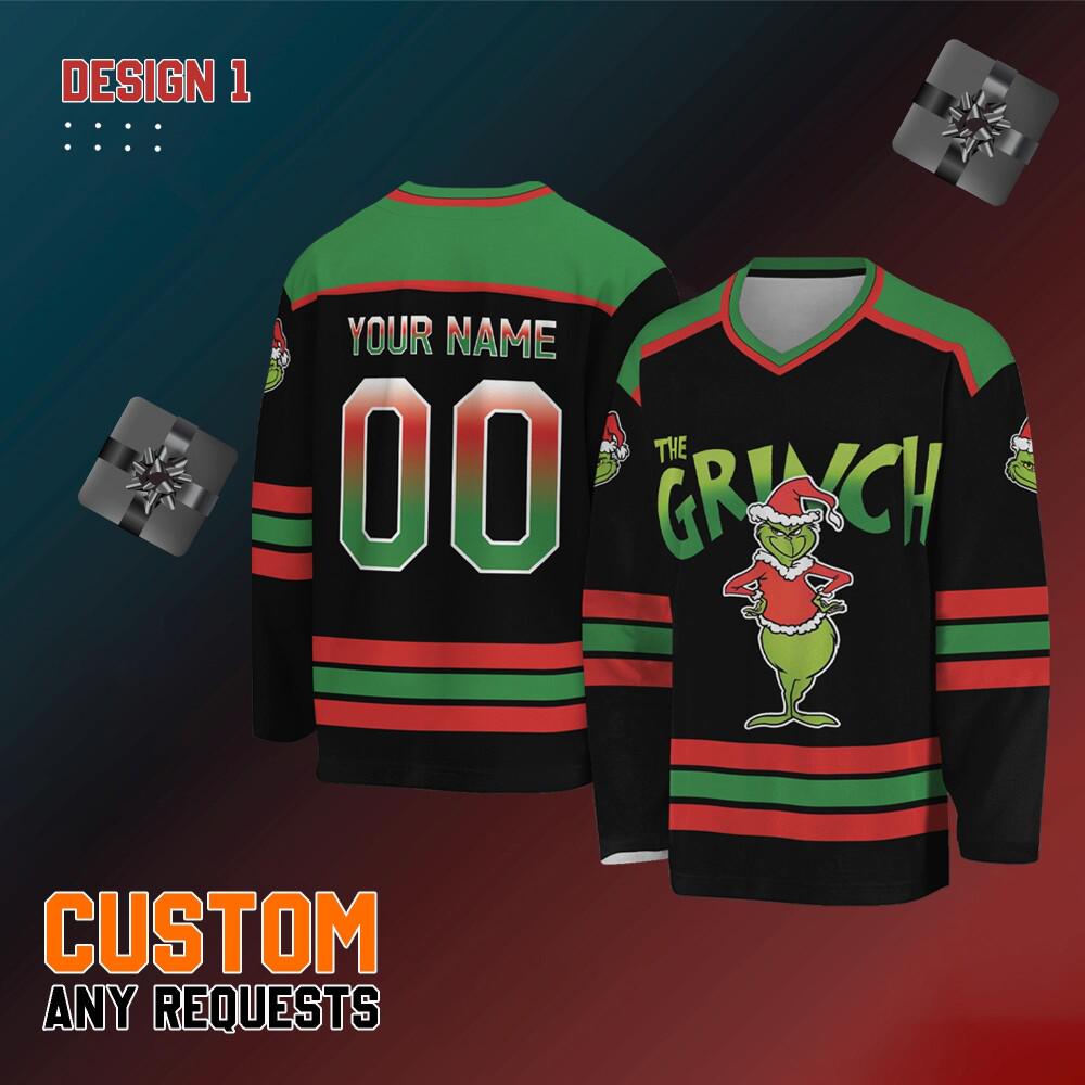 Personalized The Grin Hockey Jersey, Custom The funny character Hockey, Christmas Hockey Jersey Team, Custom Team Christmas Gift