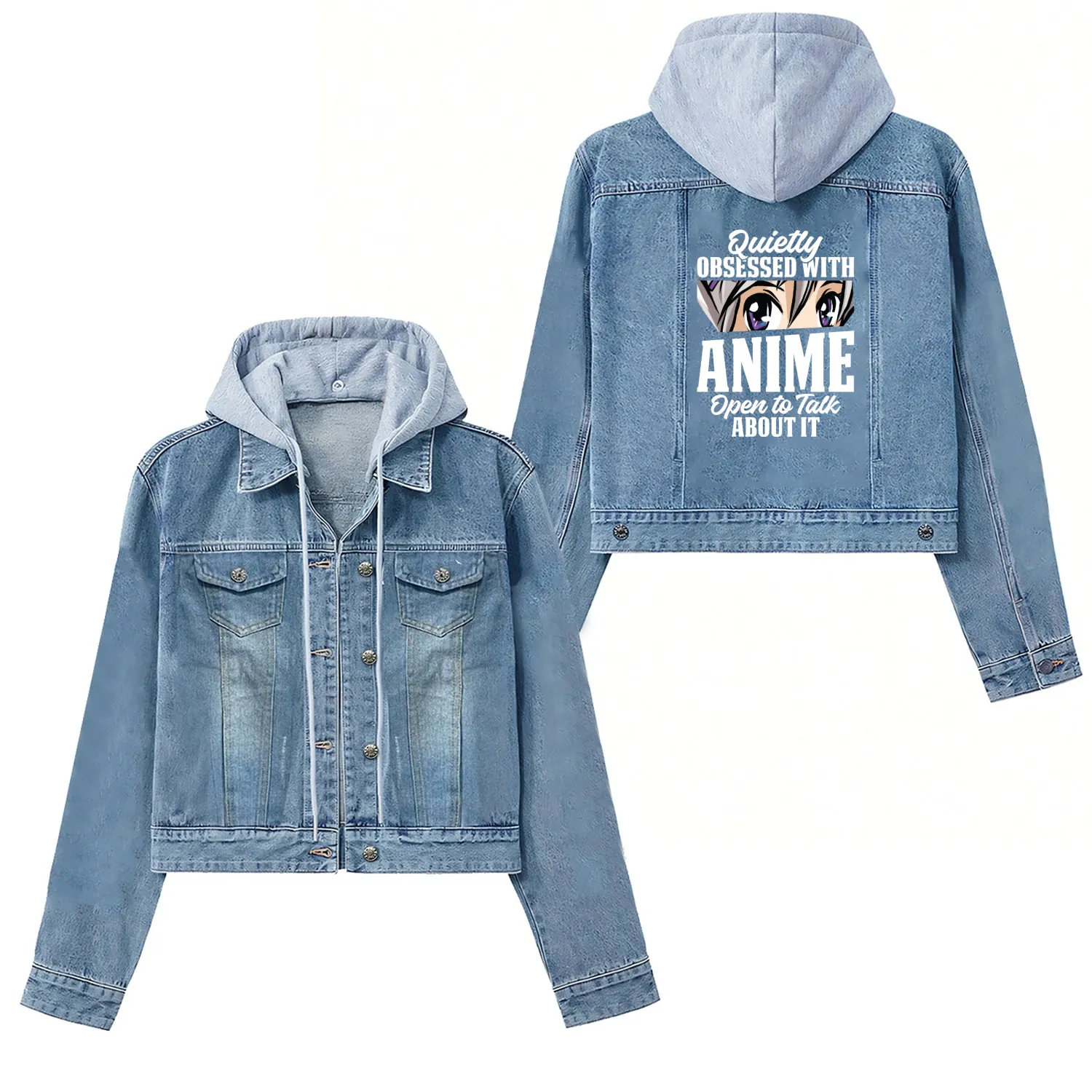 Quietly Obsessed With Anime Japanese Otaku Anime E Women's Denim Jackets