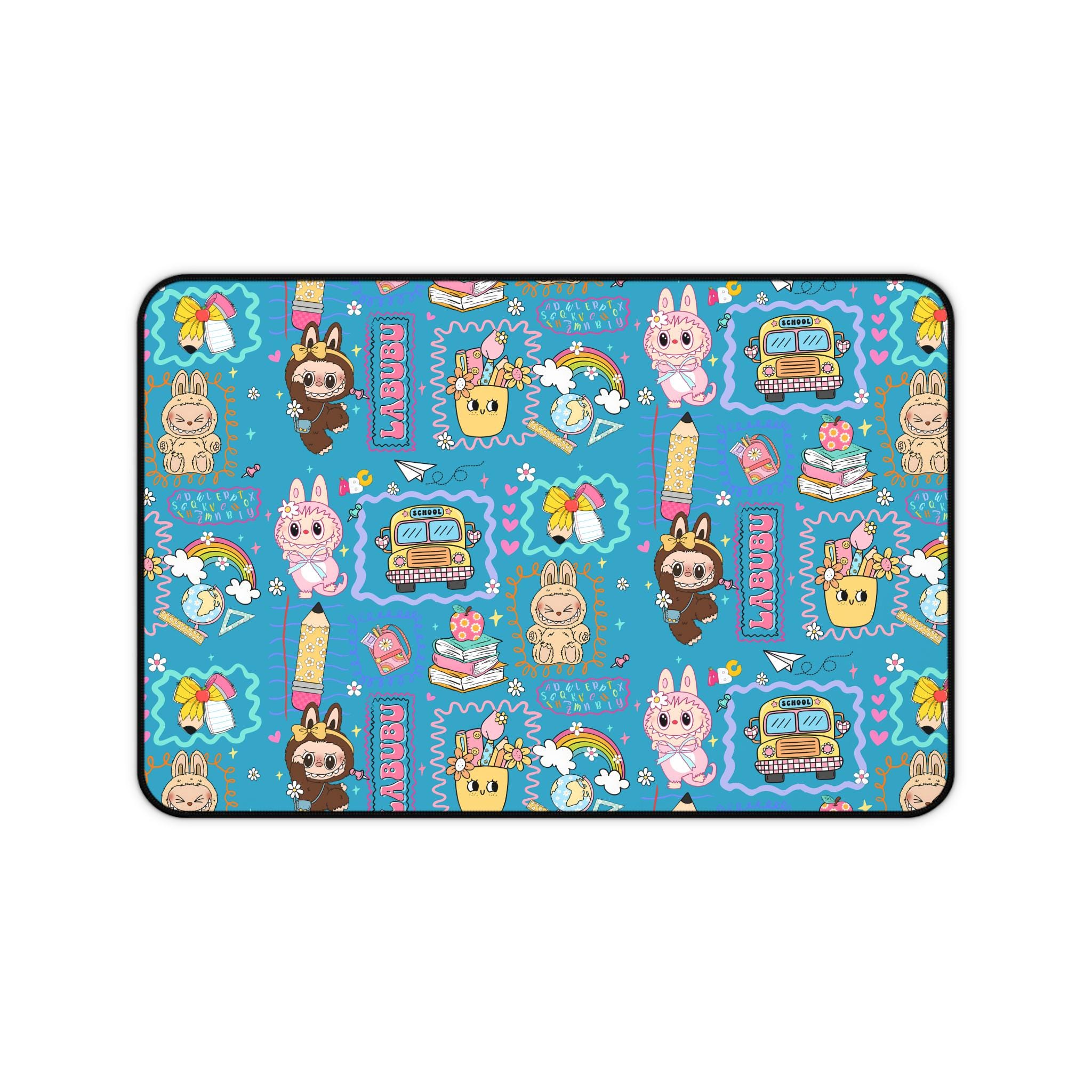 Labubu Desk Mat Kawaii Gamer Mousepad for Kids & Teens Cute Bunny Monster Extended Mouse Pad