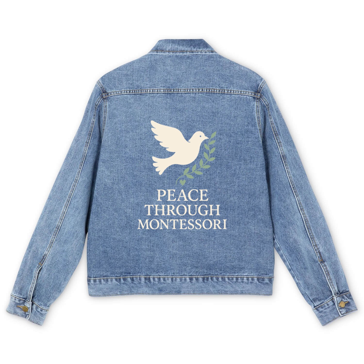 Montessori Mom Life Calm Learning Child Men's Denim Jackets