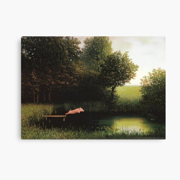 Kohler Pig Jump To Water Canvas