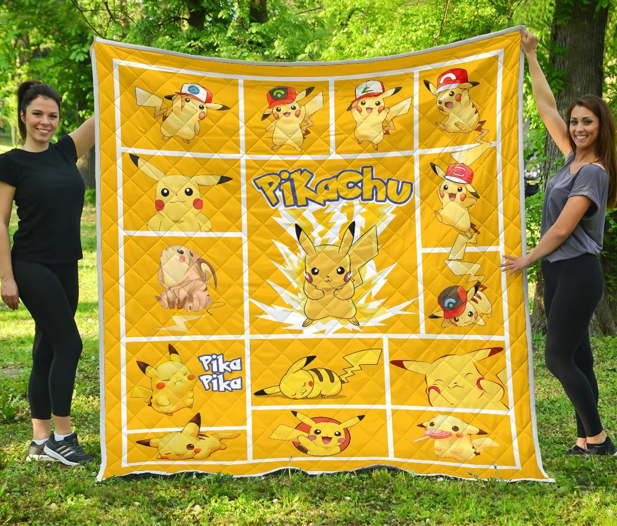 PKM Pika Yellow Quilt Blanket
