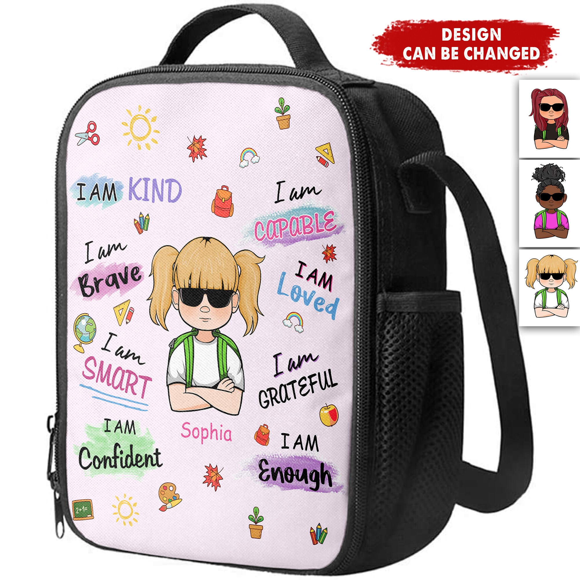 Personalized Kids Lunch Bag, Custom Kids Affirmations Lunch Bag, Back To School Gift, Gift For Daughter, Son, Grandkids, Baby Gifts