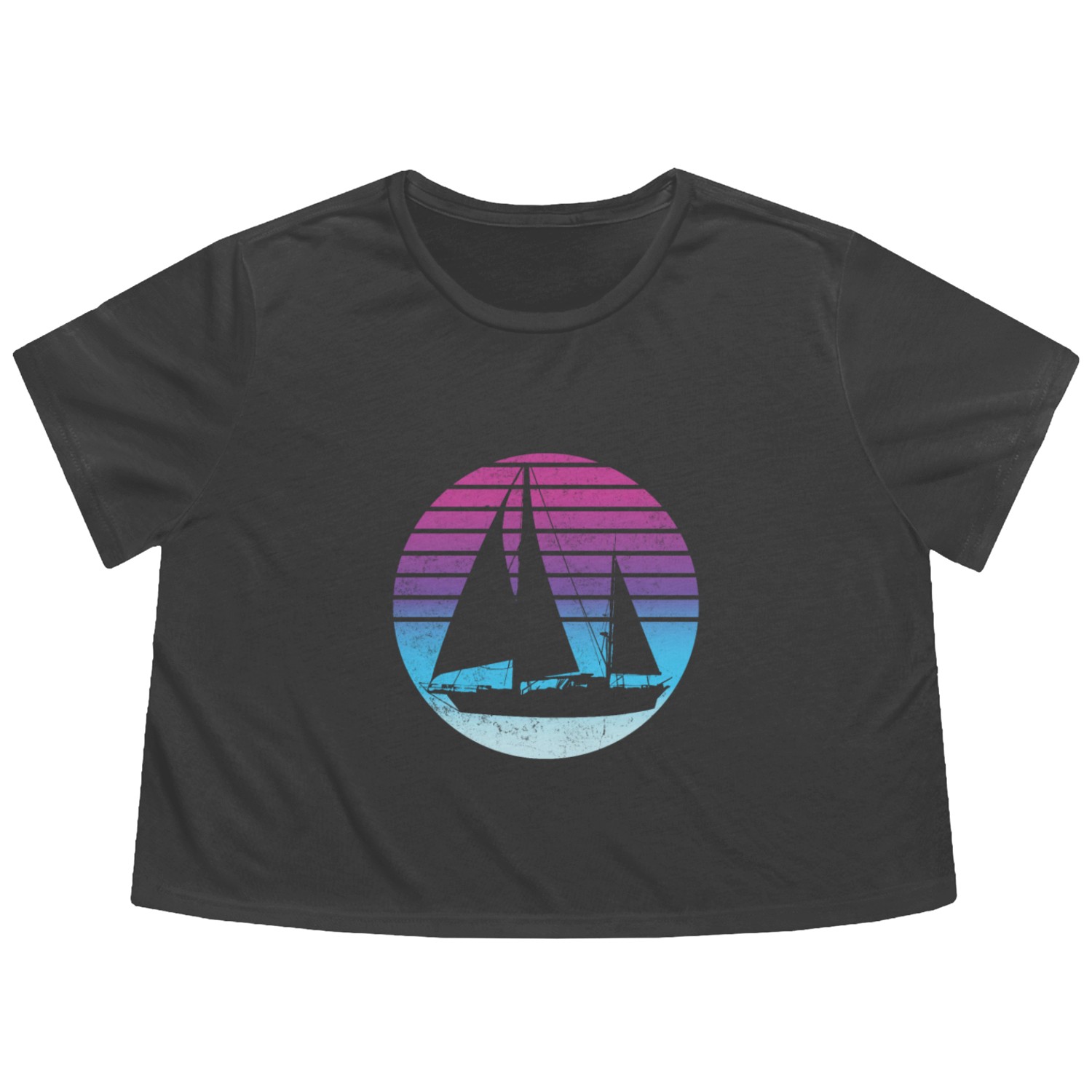Retro Sailor Sailing Flowy Cropped Tees