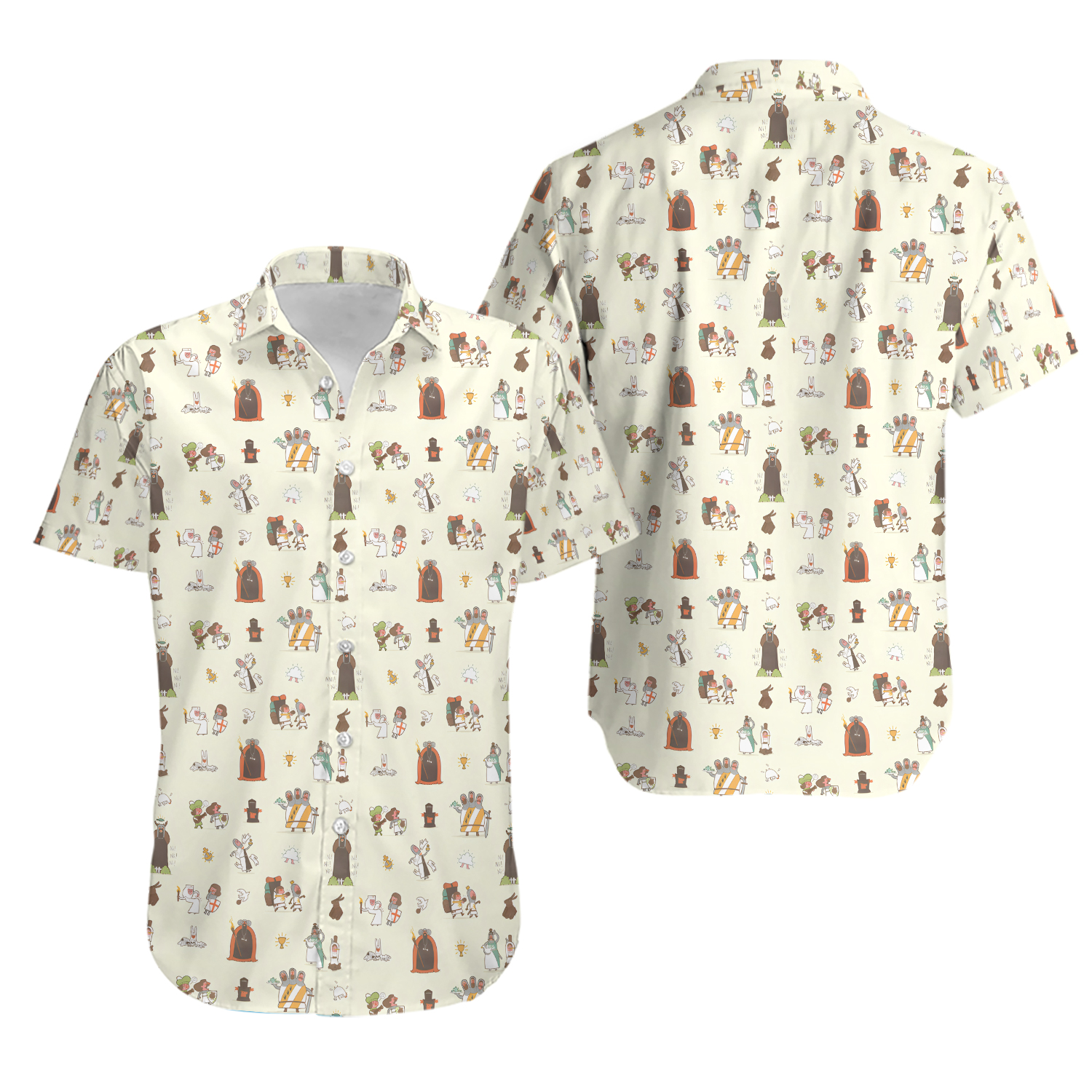 Monty Python and the Holy Grail Comedy Movie Funny King Arthur Hawaiian Shirt