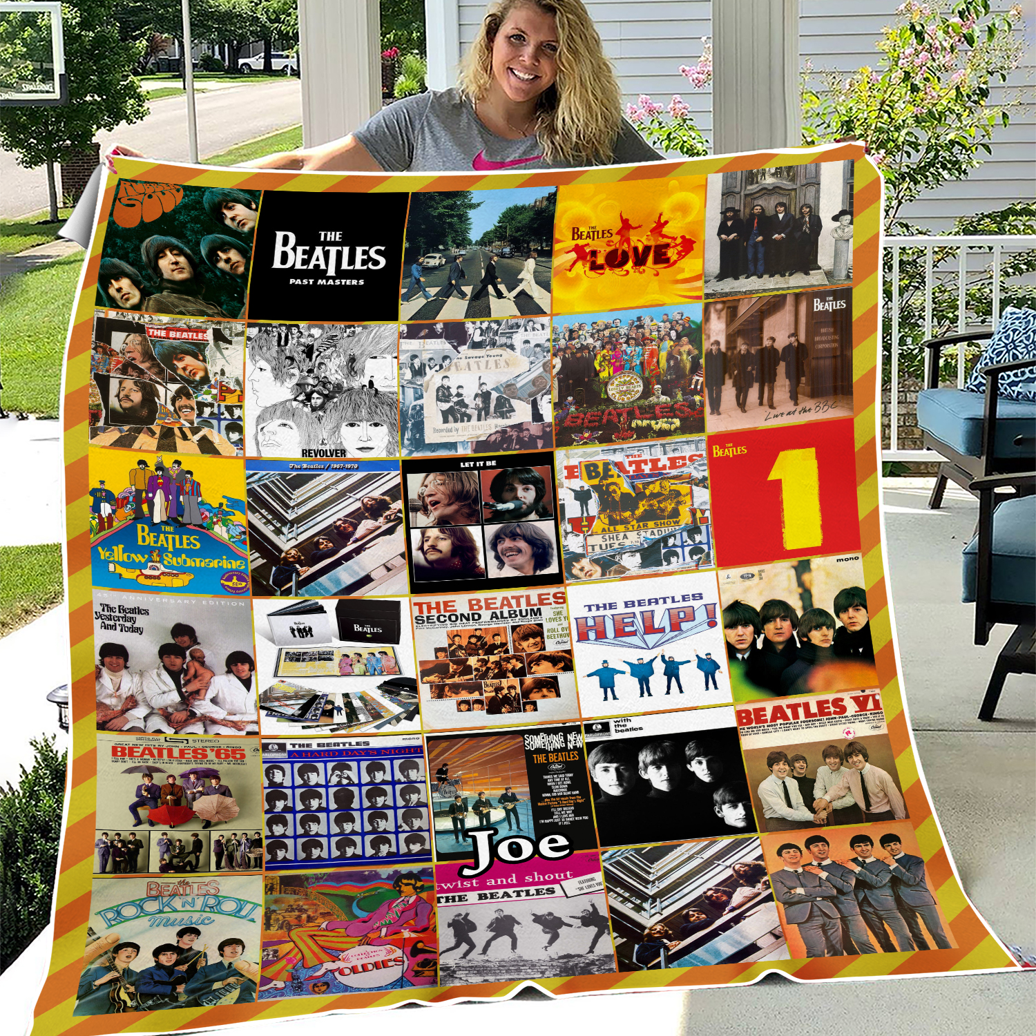 The Beatles Music Personalized Quilt Blanket, The Beatles Sherpa Blanket