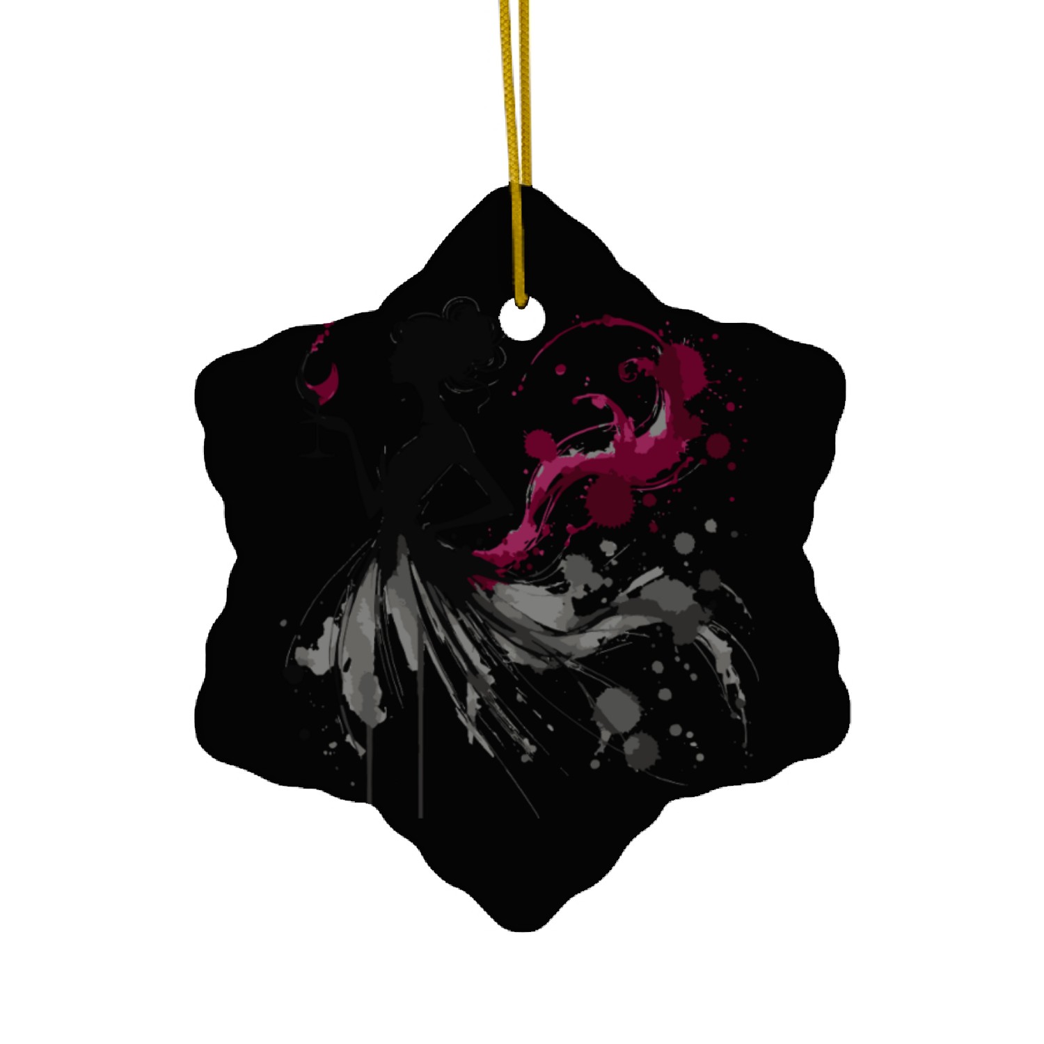 Elegant Wine Lover Silhouette Art Ceramic Ornaments