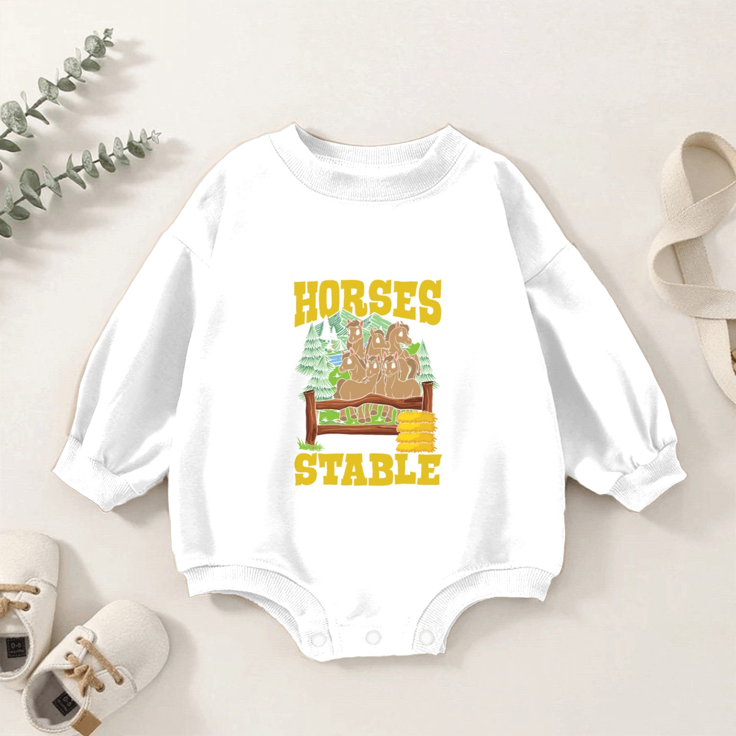 Horses Keep Me Stable for a Horsewoman Baby Romper Sweatshirts