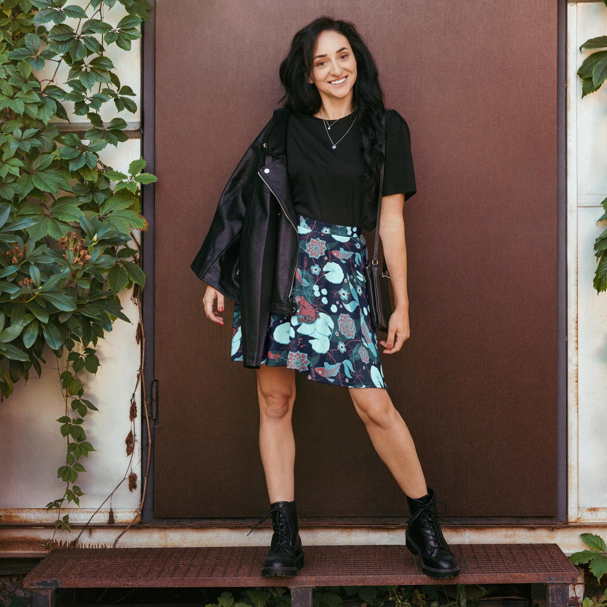 Fish and Frog Skater Skirt