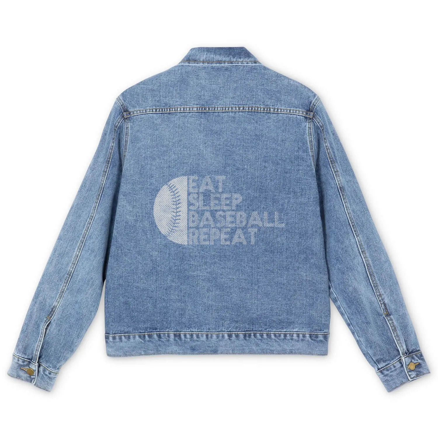 Eat Sleep Baseball Repeat Baseball Player Men's Denim Jackets