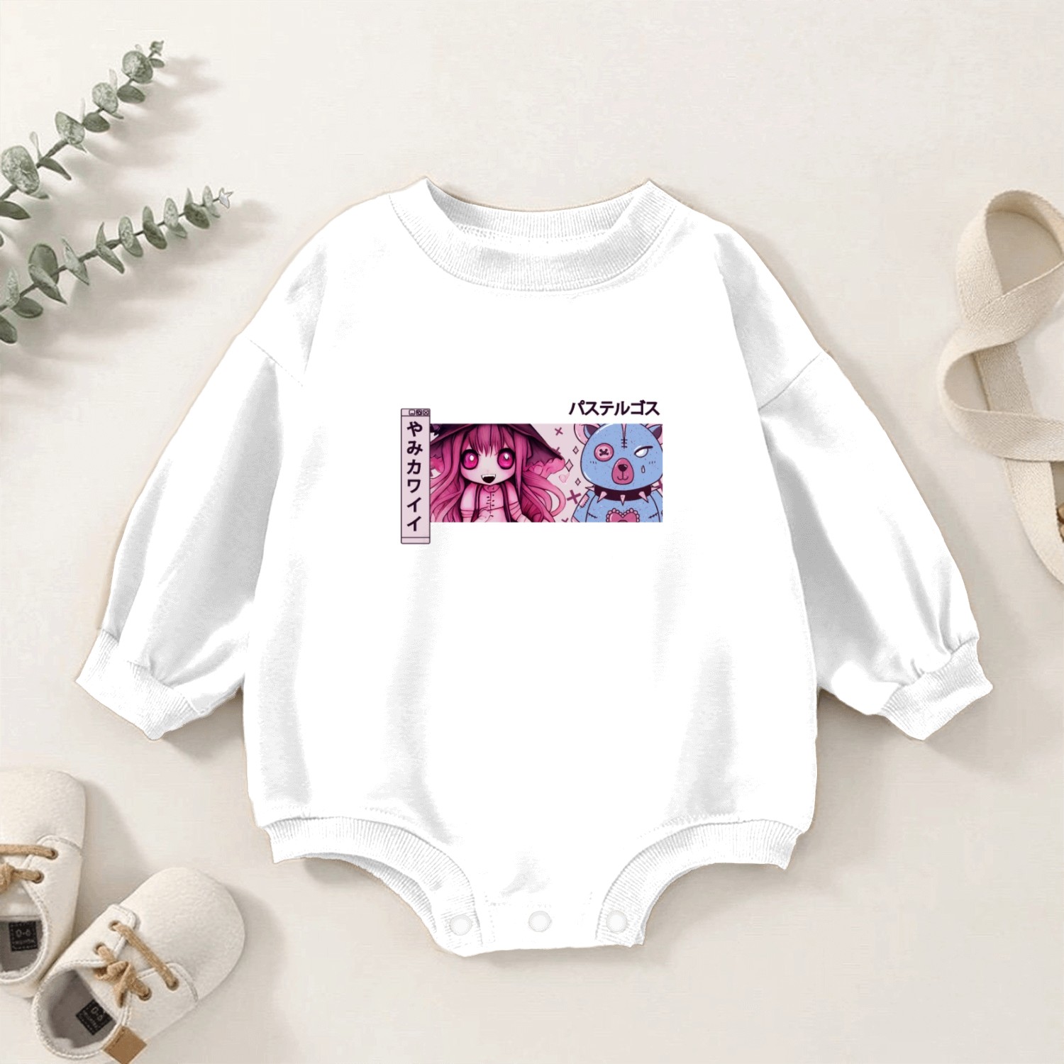 Yami Kawaii Witch Chibi Anime Japanese Aesthetic Baby Romper Sweatshirts