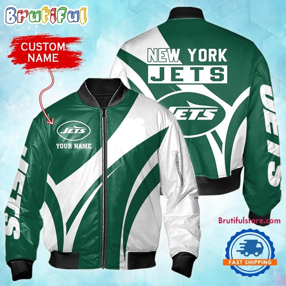 York Jets Football Team Logo Personalized Bomber Jacket