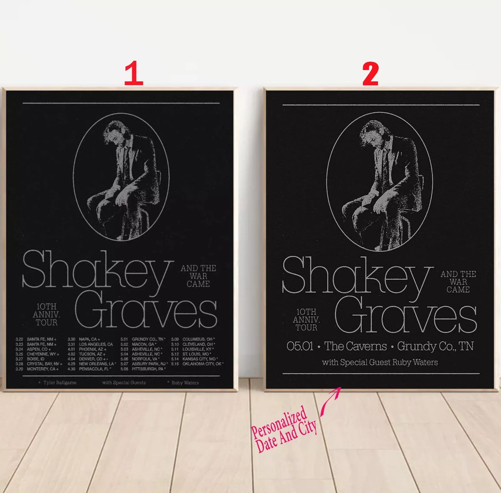 Custom Shakey And The War Came 10 Anniv Tour Graves 2025 Poster