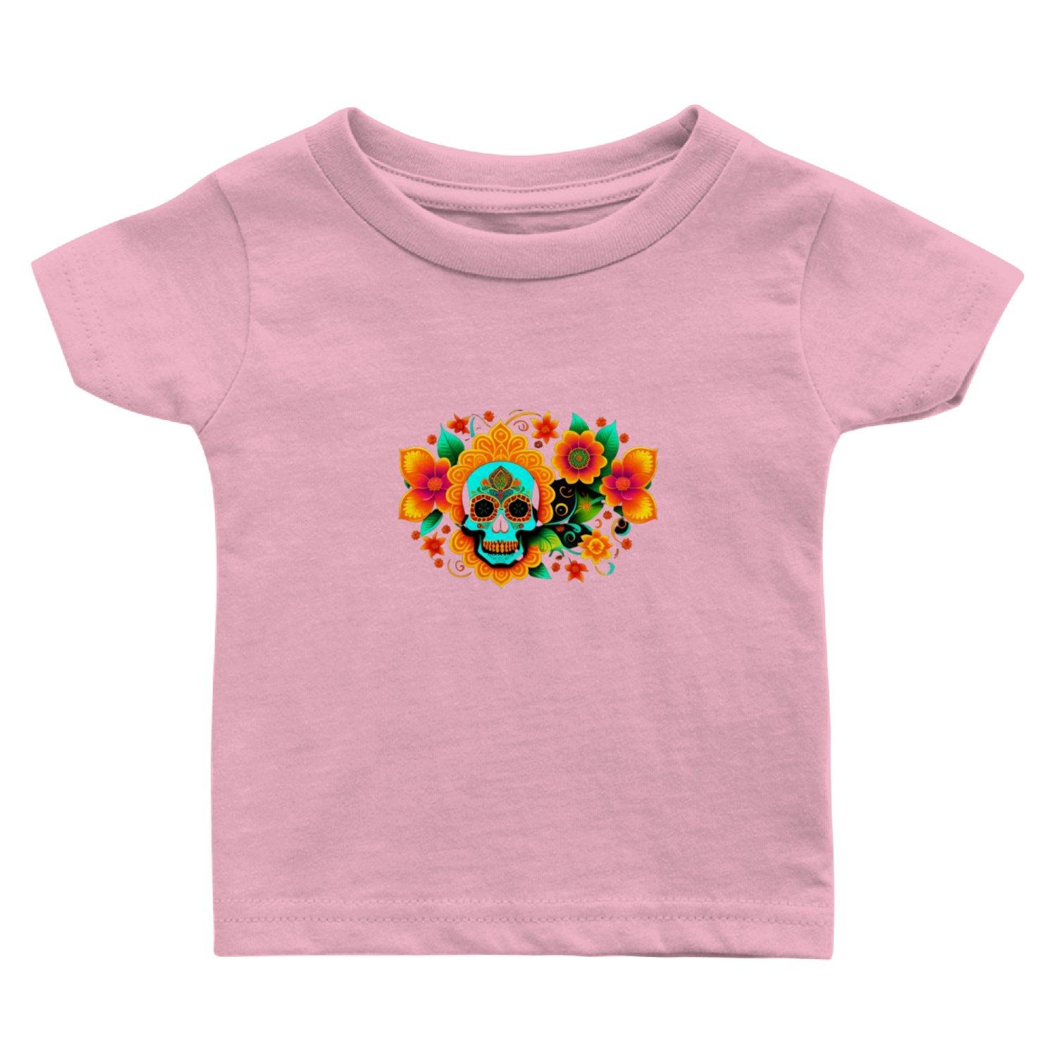 Skull and flowers Baby T Shirts