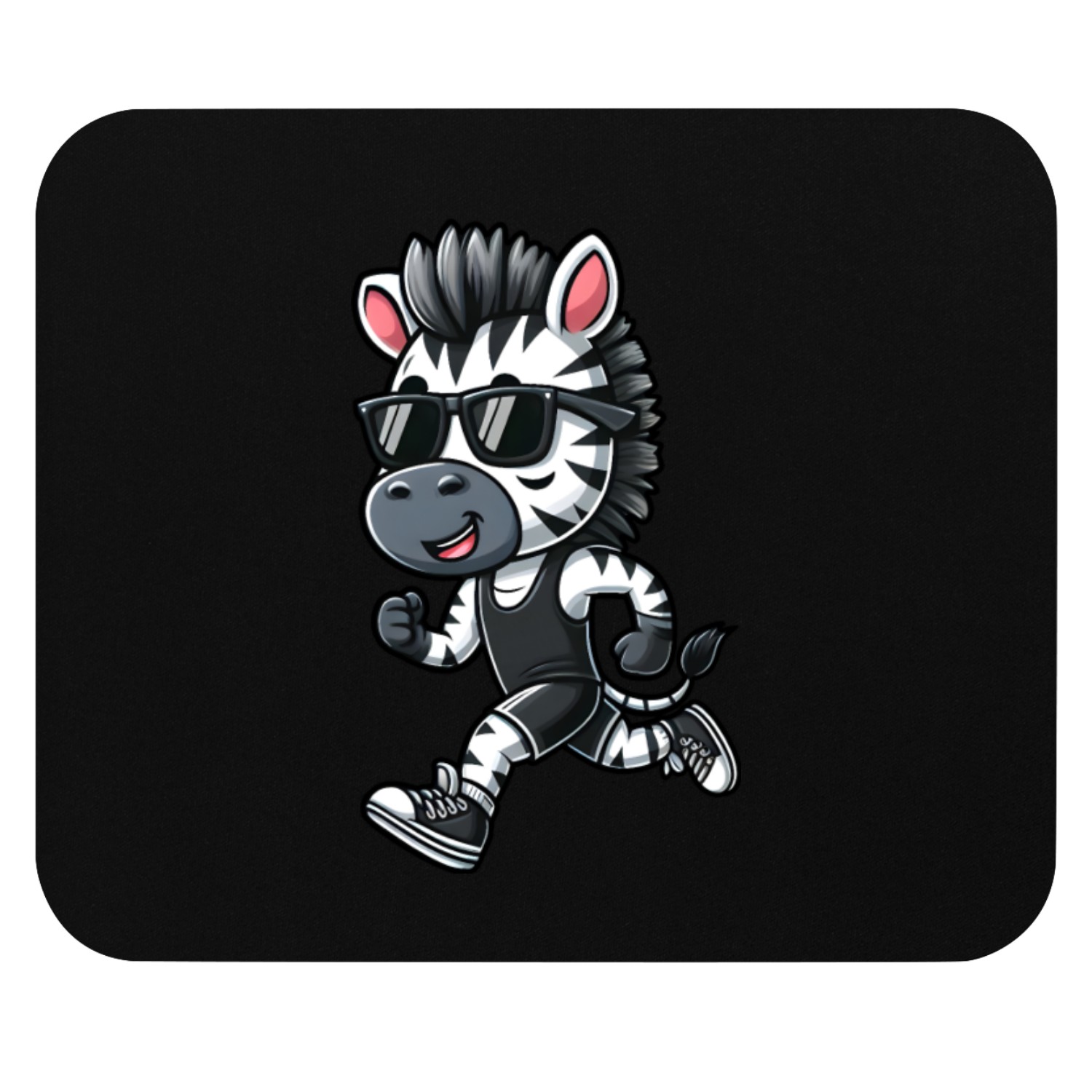 Zebra Marathon Runner Sport Jogging Mouse Pads