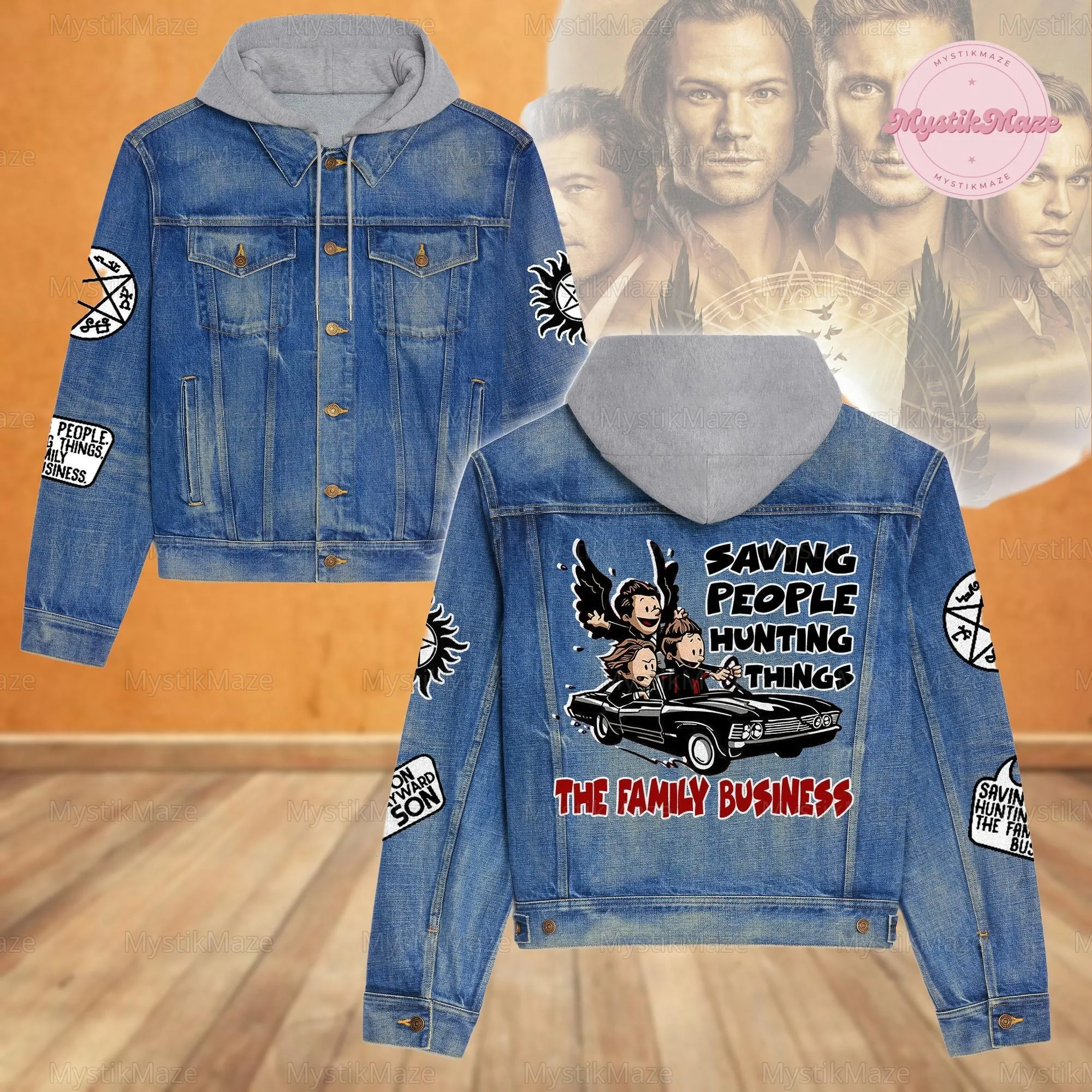 Supernatural Denim Jacket, Supernatural Jean Jacket, Supernatural Jacket, Supernatural Denim, Supernatural Coat, Supernatural Fan Gift