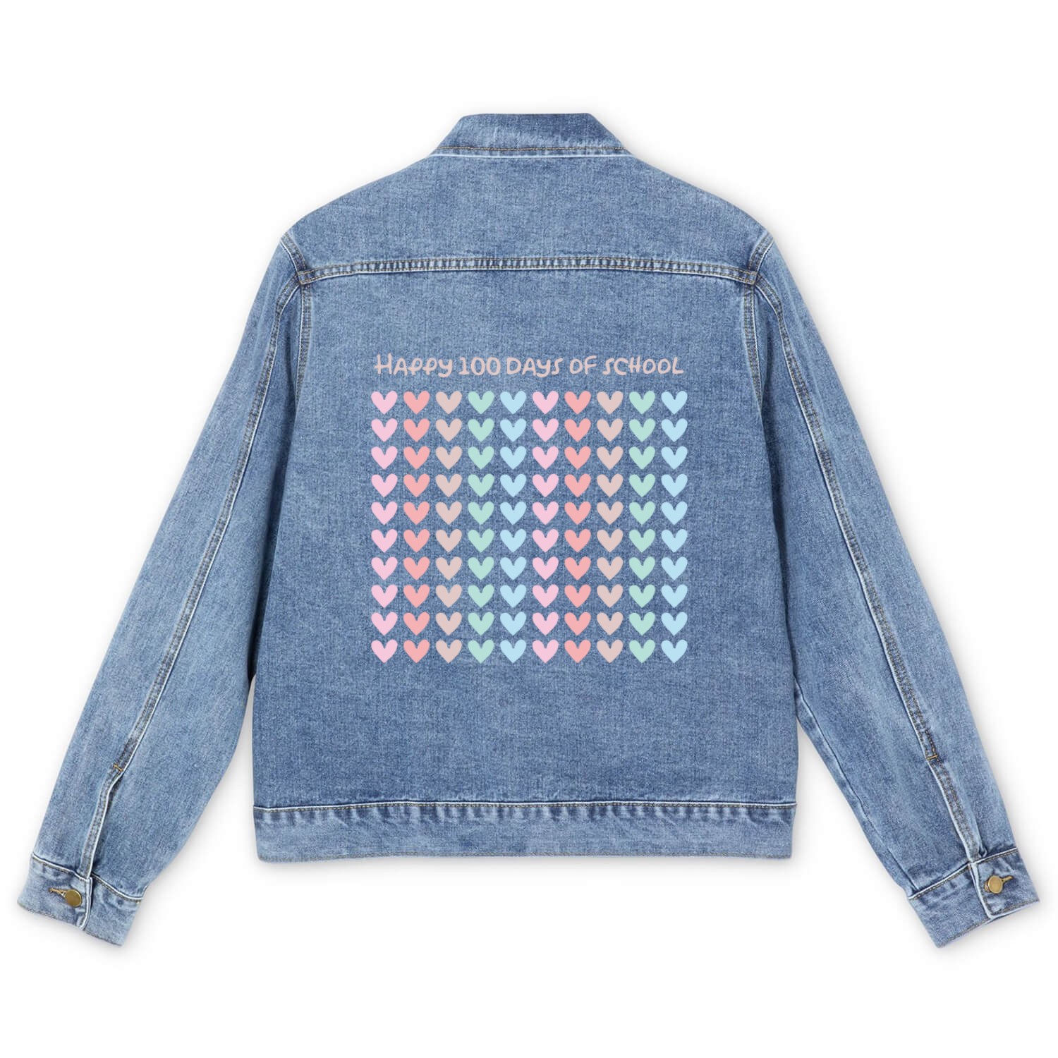 Happy 100 days of school Men's Denim Jackets