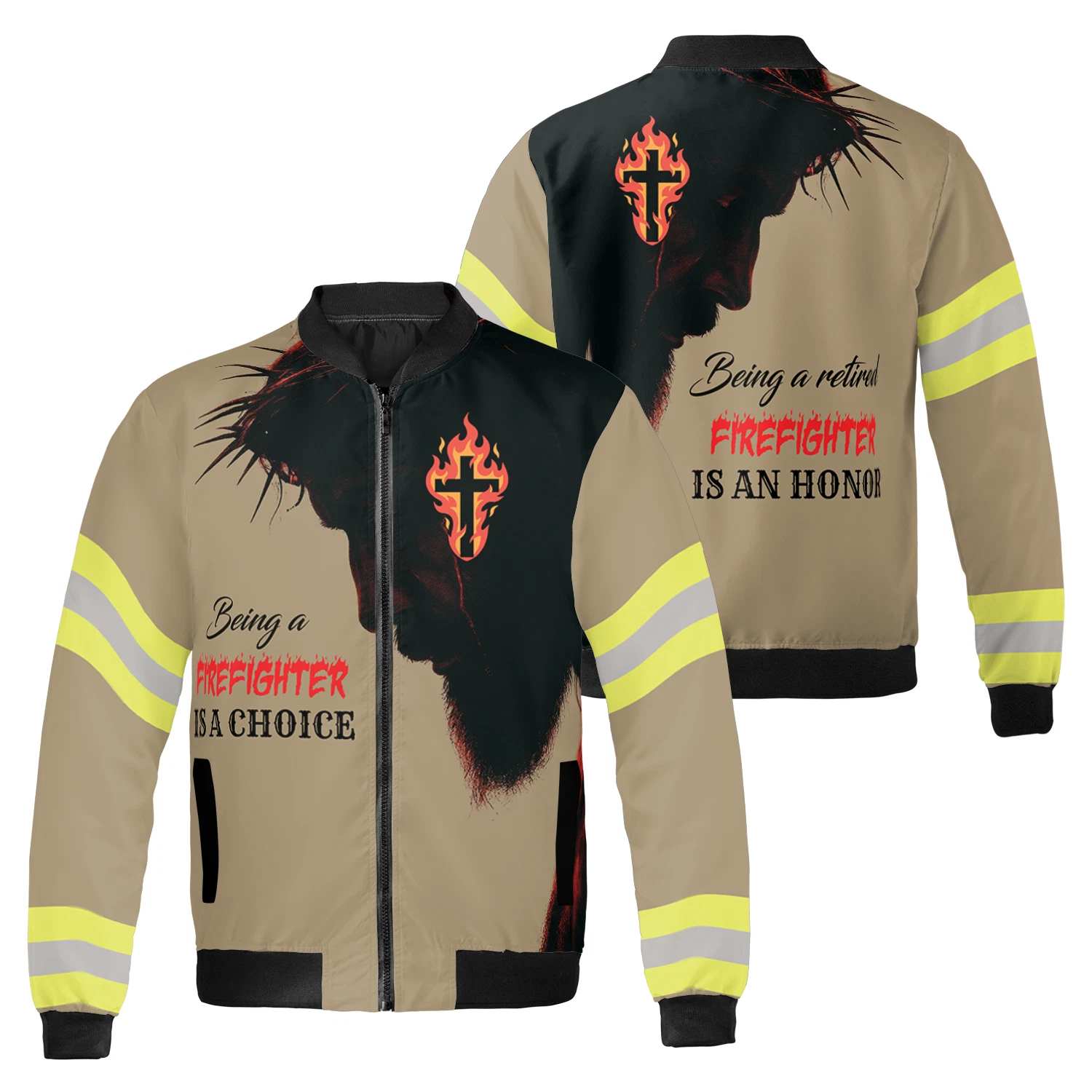 Being A Retired Firefighter Is An Honor Christian Firefighter Bomber Jacket