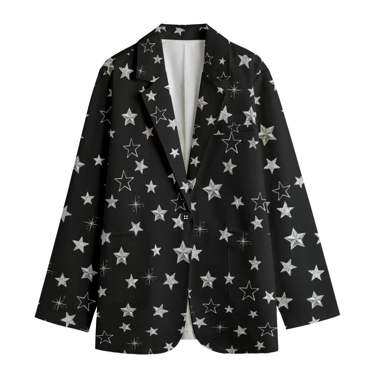 Women's Leisure Blazer silver stars Blazer stars jacket silver stars coat stars waistcoat silver stars casual blazer stars fashion