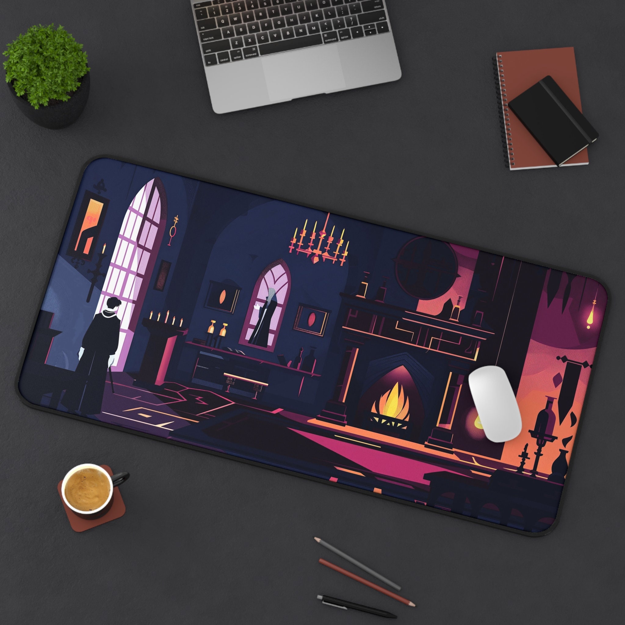 Wizard School Desk Mat for Fan of Wizards HP Harry Potter Gift for Boyfriend, Girlfriend Desk Mat
