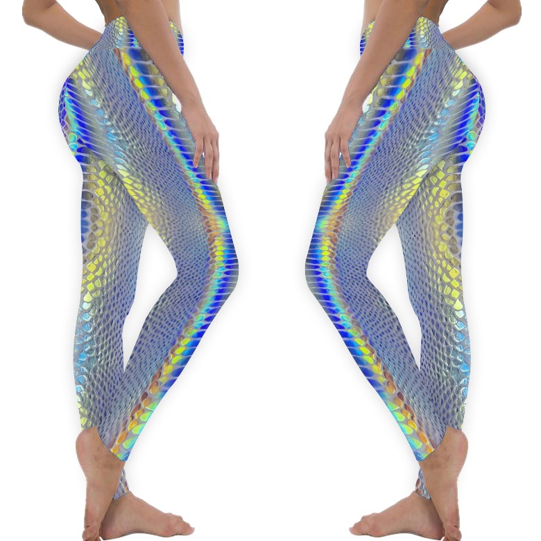 White Snake Holographic Meggings // Snake Skin Leggings // Iridescent Pearl Snake