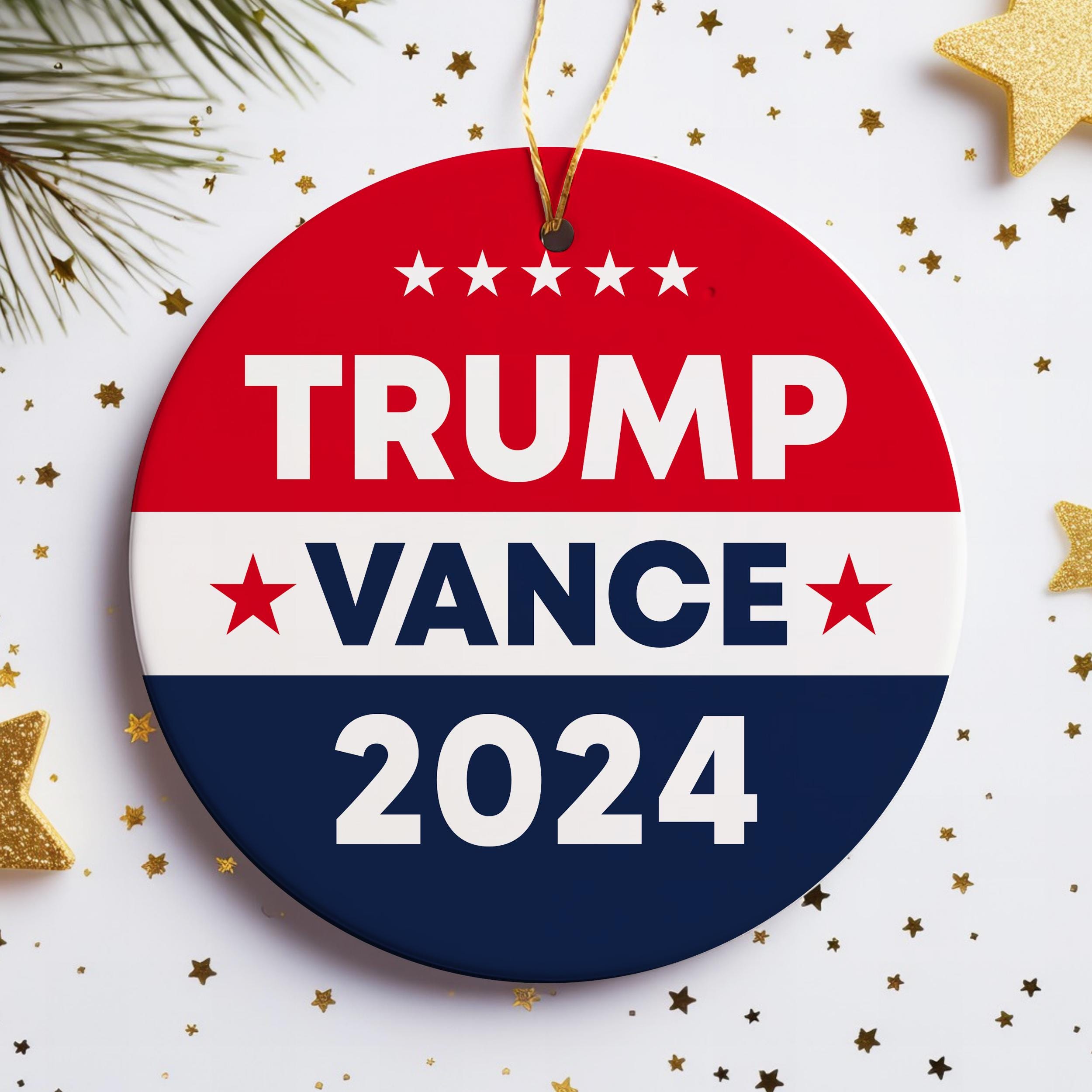Trump Vance 2024 Christmas Ornament, Trump For President Holiday Ornament, Republican Xmas Tree Decor, Donald Trump Bauble