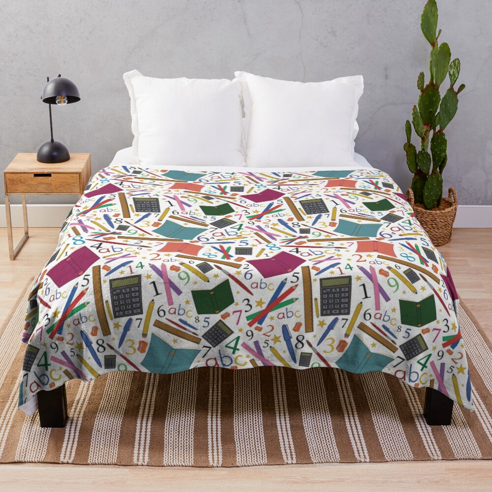 Teacher’s tools pattern Throw Blanket