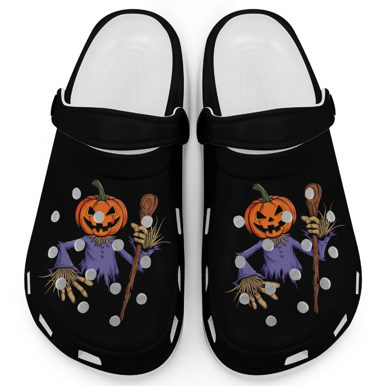 Spooky Halloween Scarecrow Clogs
