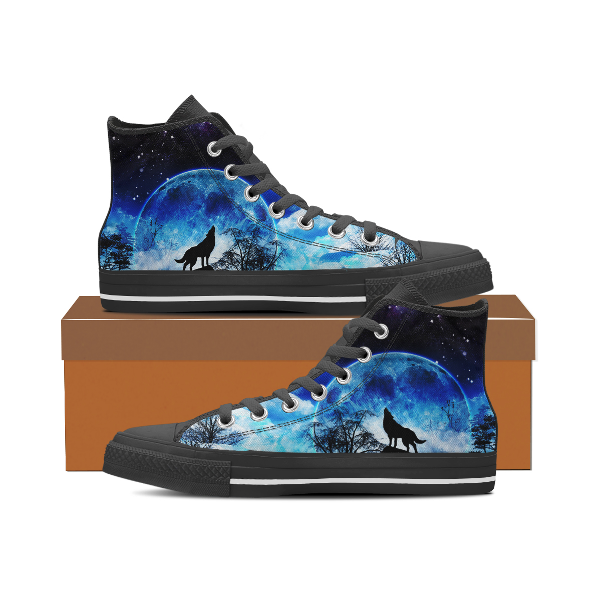 Wolf Howling Men's High Top Sneaker