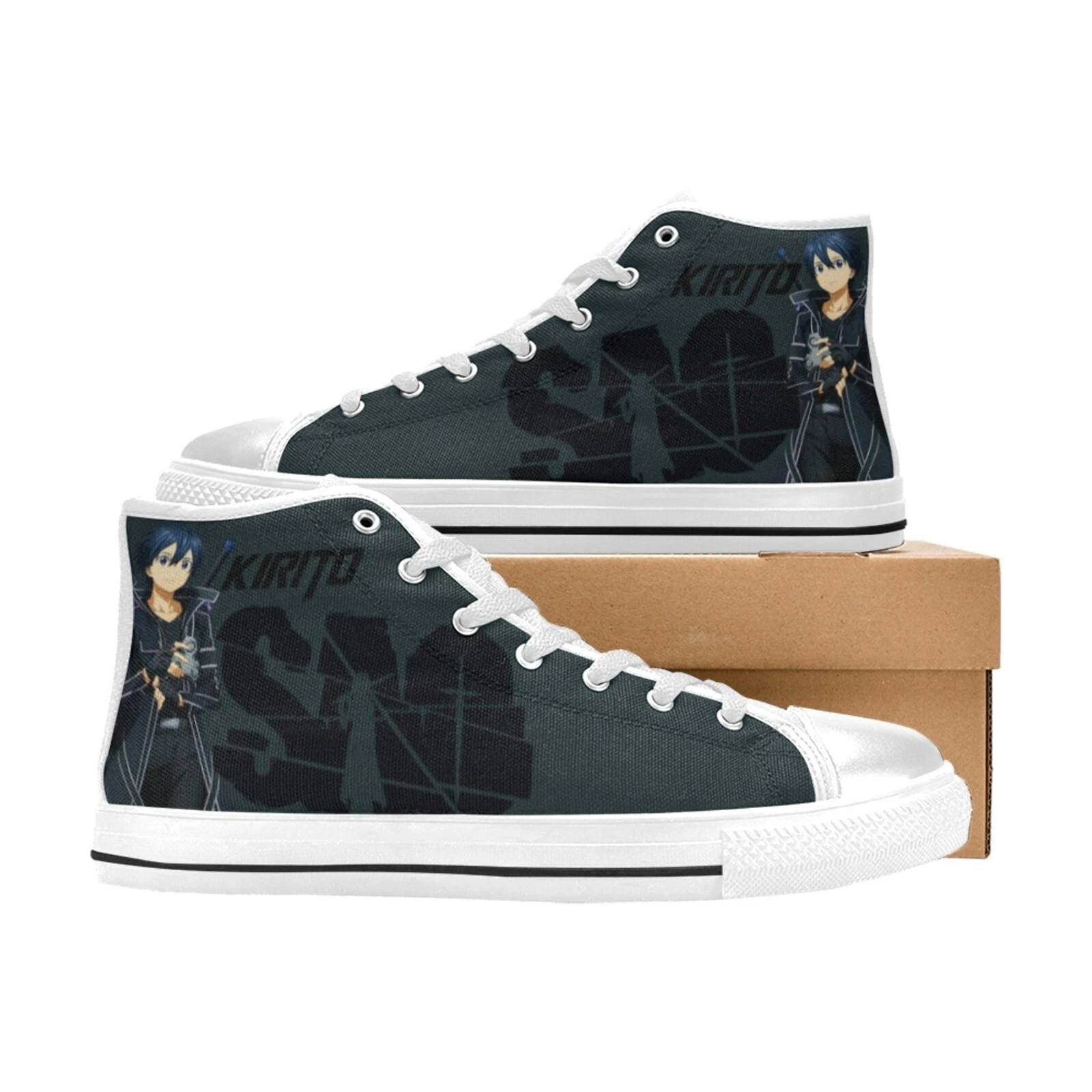 Kirito High Top Shoes Sneakers, Birthday Gift for Him Her