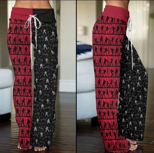 King Of Rock n Roll Elvis Presley High Waisted Straight Leg Trousers