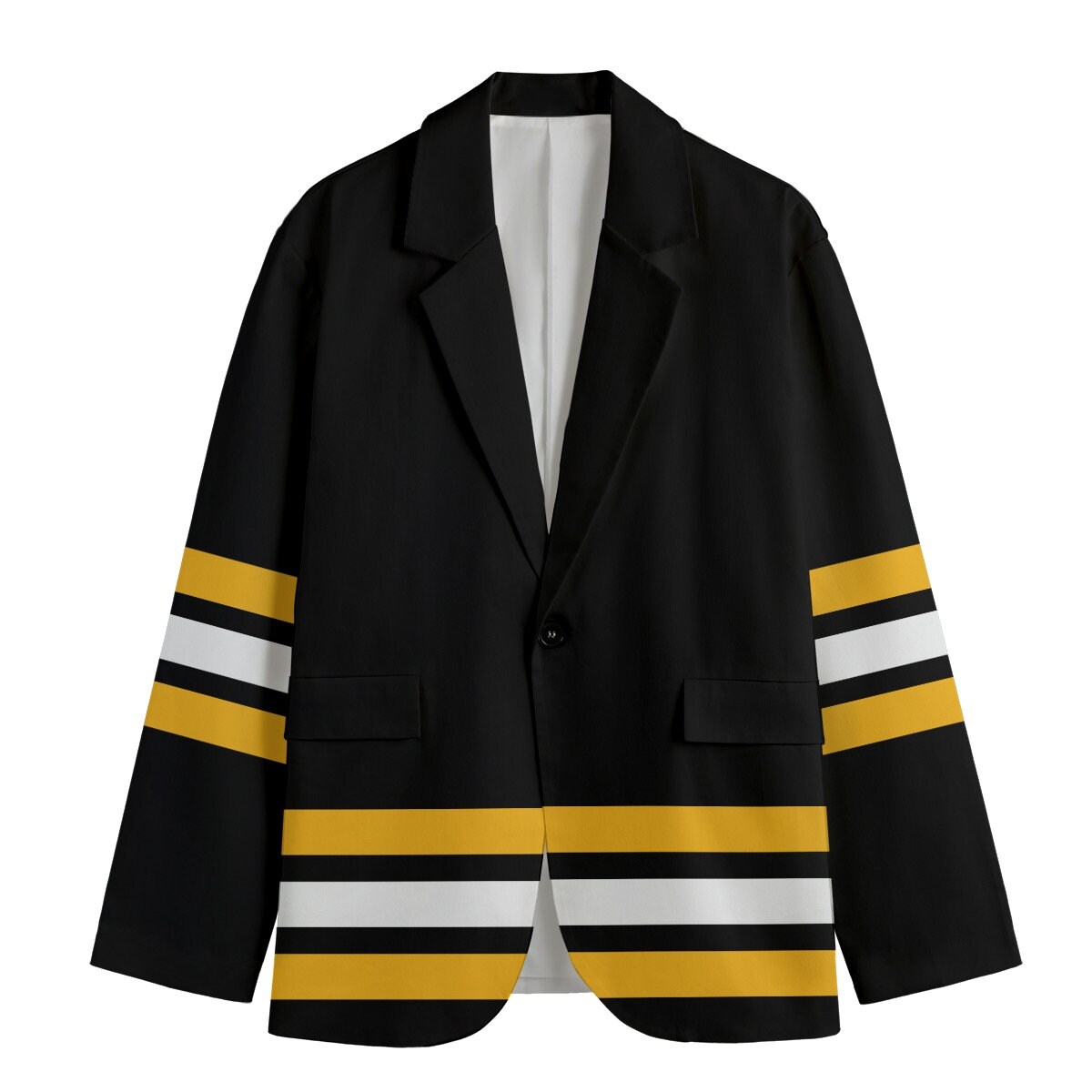 Black with Yellow And WS Women's Casual Blazer, Women Suit Jacket, Gift For Her