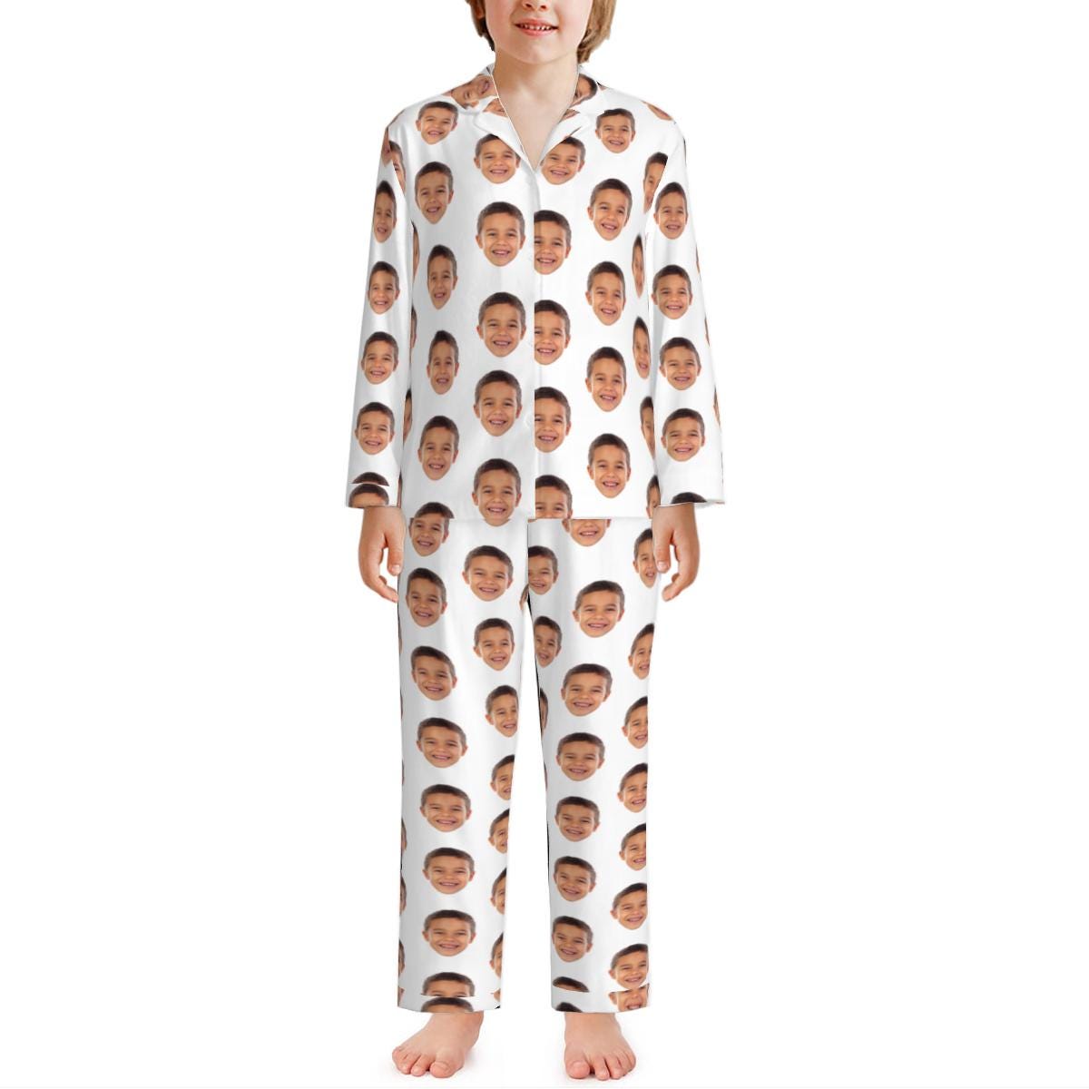 Custom Face Pajama Set for Kids - Personalized Photo Pajama Top & Pants, Cute Funny PJs for Boys Girls, Perfect Birthday Gift for Kids