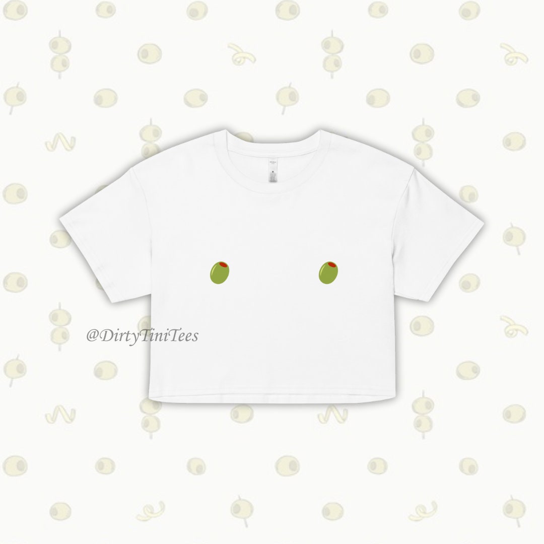 Dirty Mar(tini) Olive Nips Crop Top Y2k Coquette Bachelorette Party Best Friend Birthday Gift Group Halloween Costume