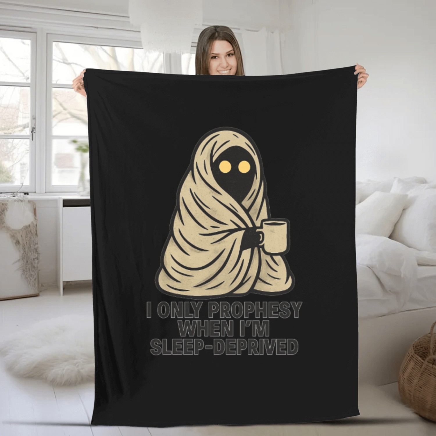 Sleep-Deprived Prophecy Humor Fleece Blankets