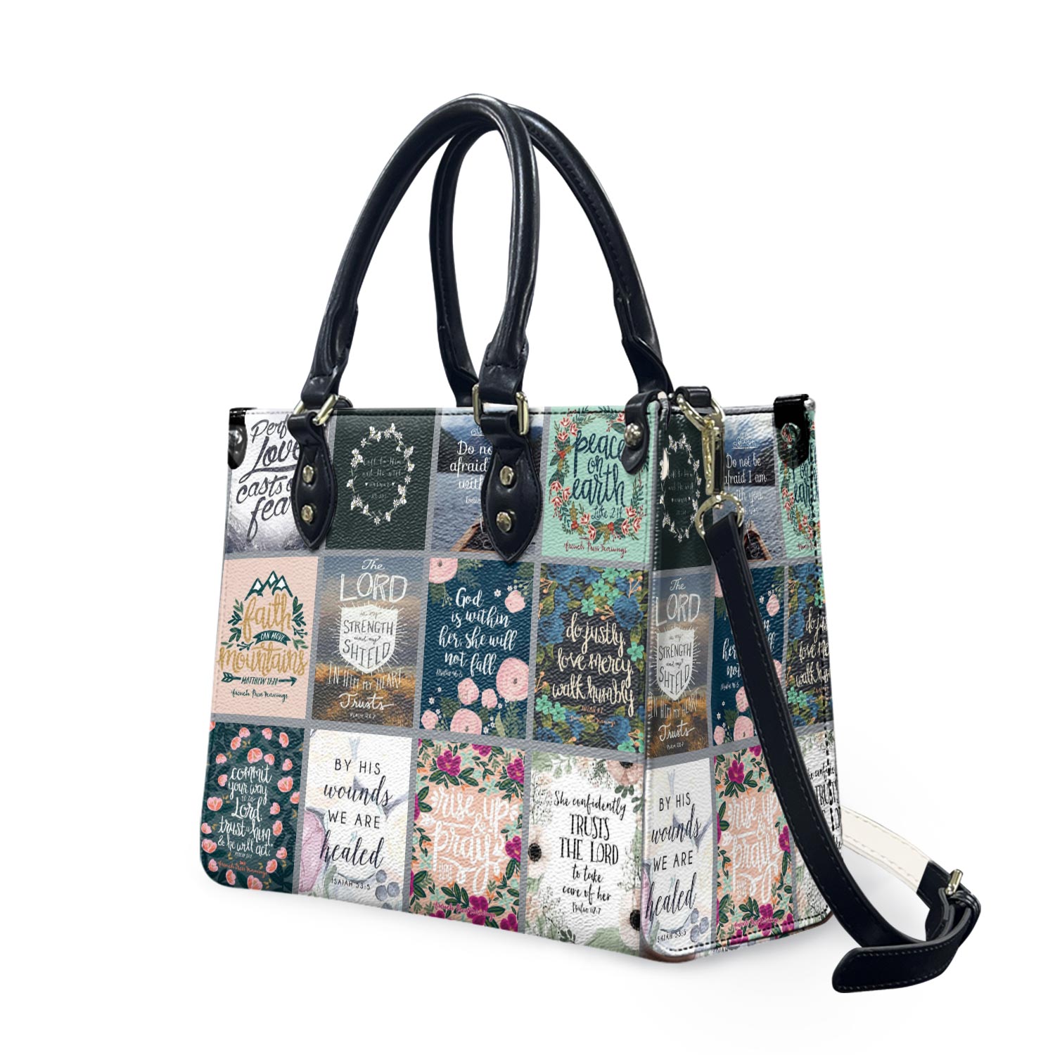 Bible Verse Leather Bag Handbag, Women Bible Handbag