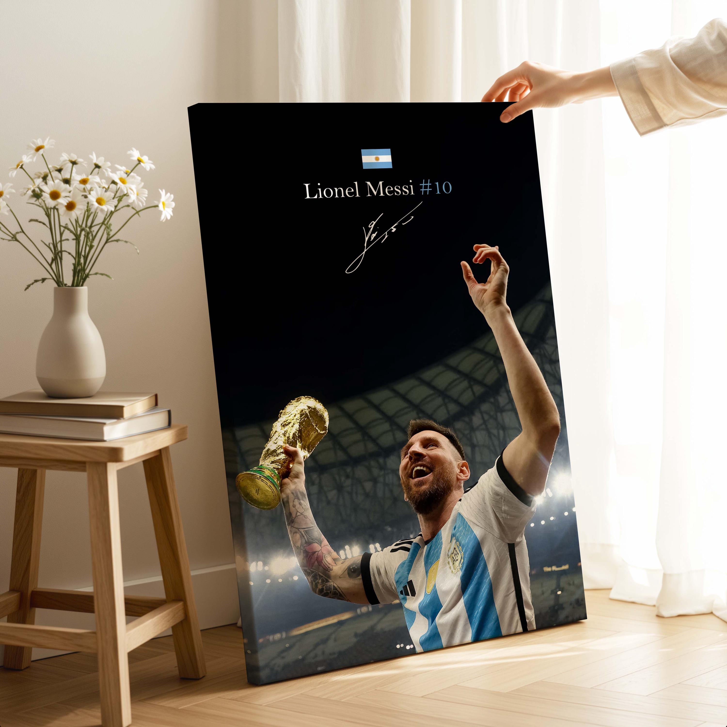 Lionel Messi World Cup Canvas Print: Football Art, Ready to Hang