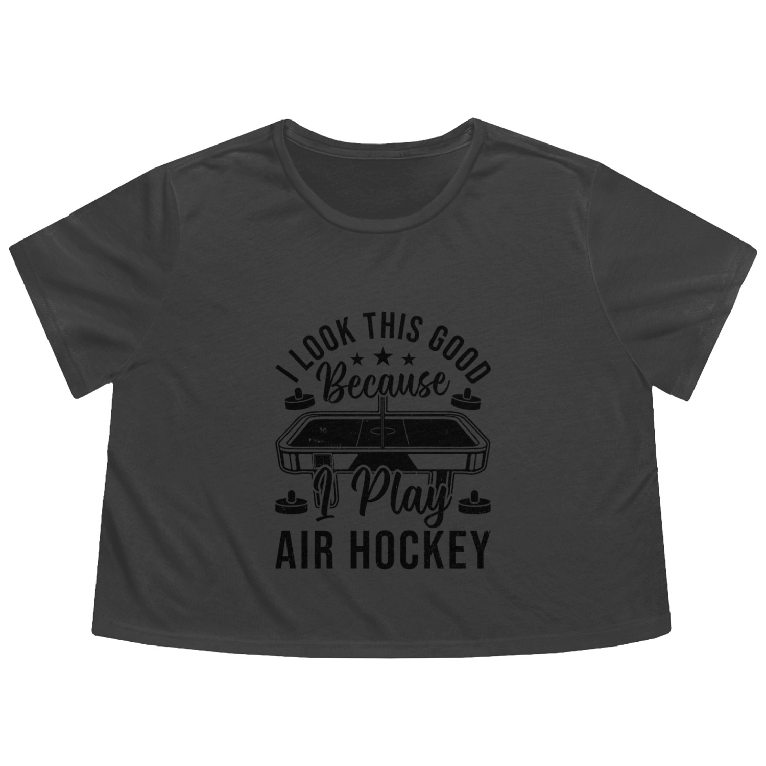 Air Hockey Player I look this good because i play Flowy Cropped Tees
