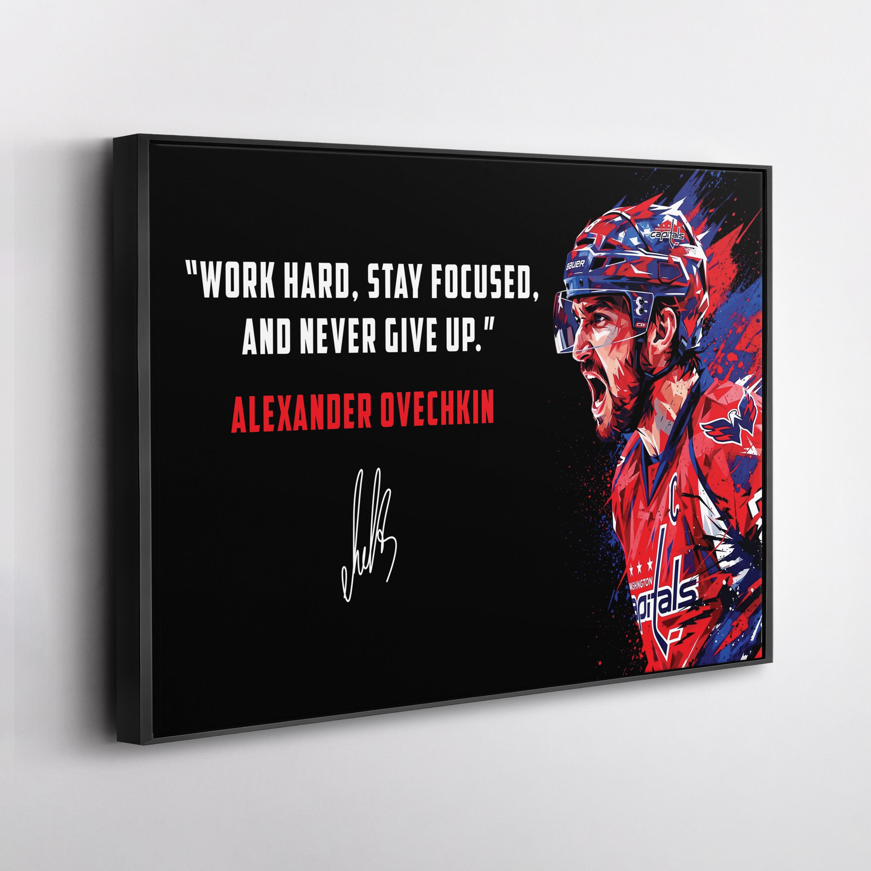 Alexander Ovechkin Canvas Wall Art, Washington Capitals Hockey Decor, Motivational Quote Print, Sports Poster Style, Fan Gift
