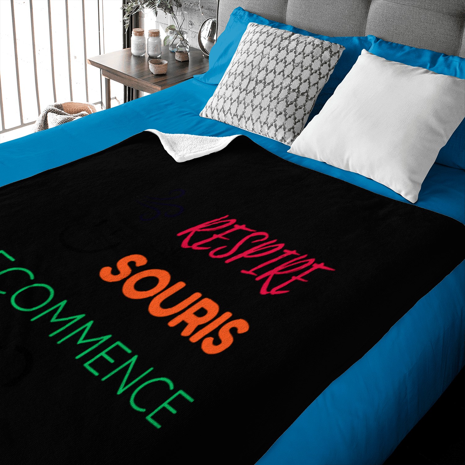 RESPIRE_SOURIS_RECOMMENCE Baby Blankets