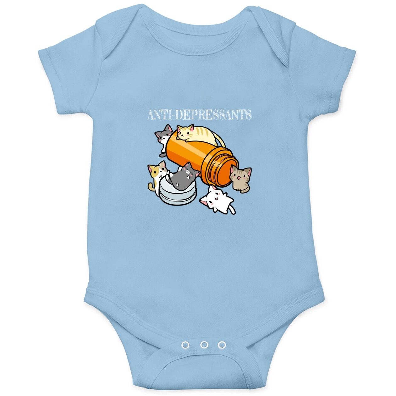 Antidepressants Cat Happy Pill Pet Owner Cats Lover Animal Baby Bodysuit