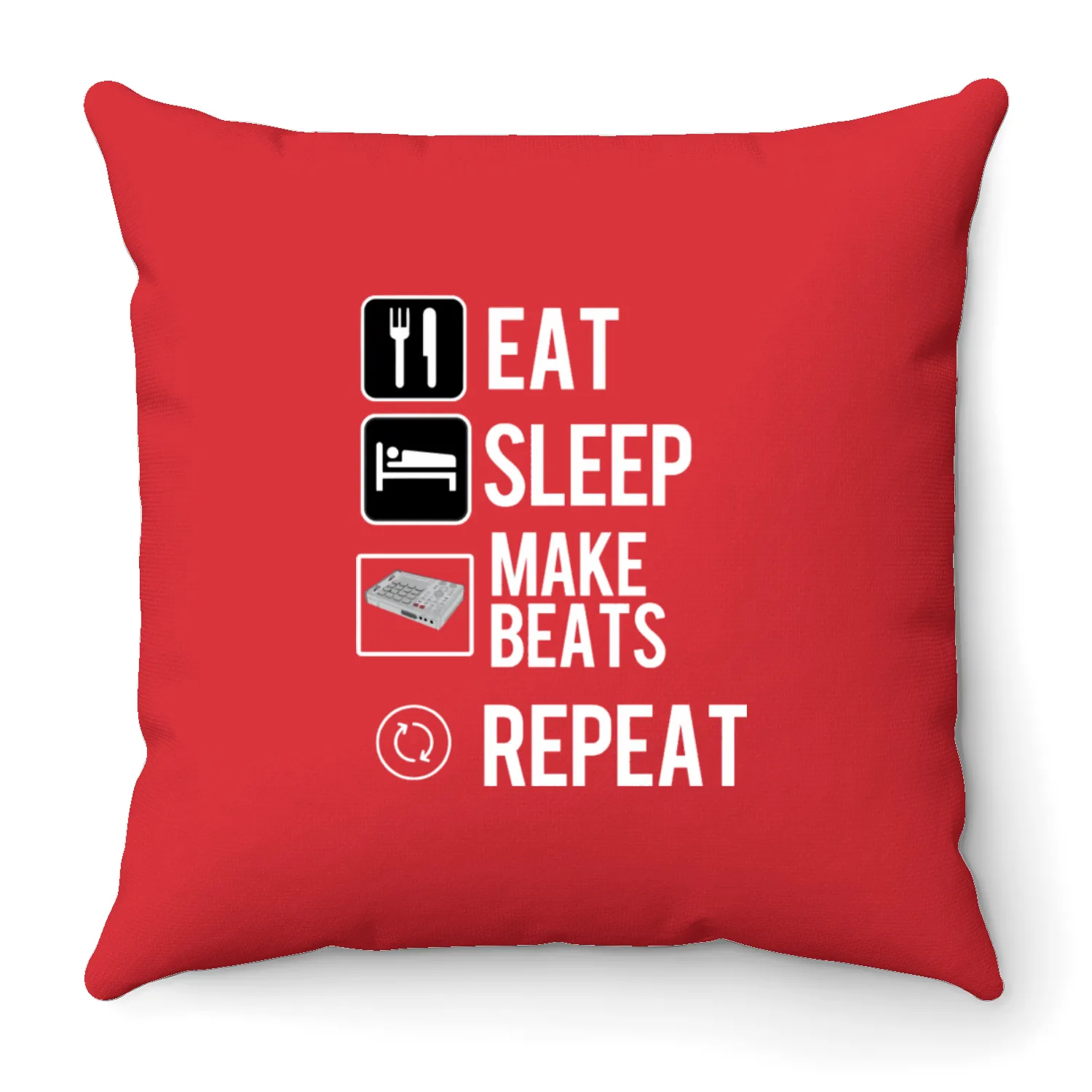 Eat Sleep Make Beats Repeat Hip Hop Music Producer Throw Pillows