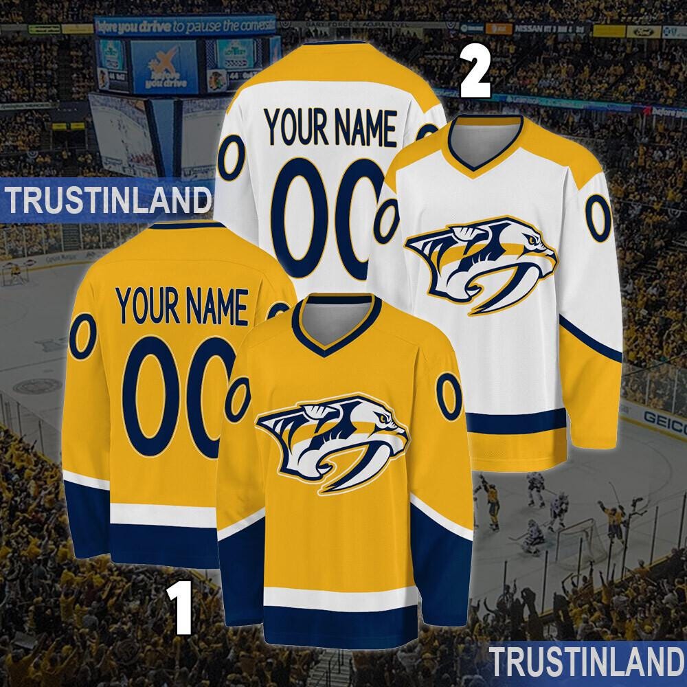 Personalized Nashville Predators Hockey Jersey, Jersey For Men With Your Team Name, Fan Hockey Jersey