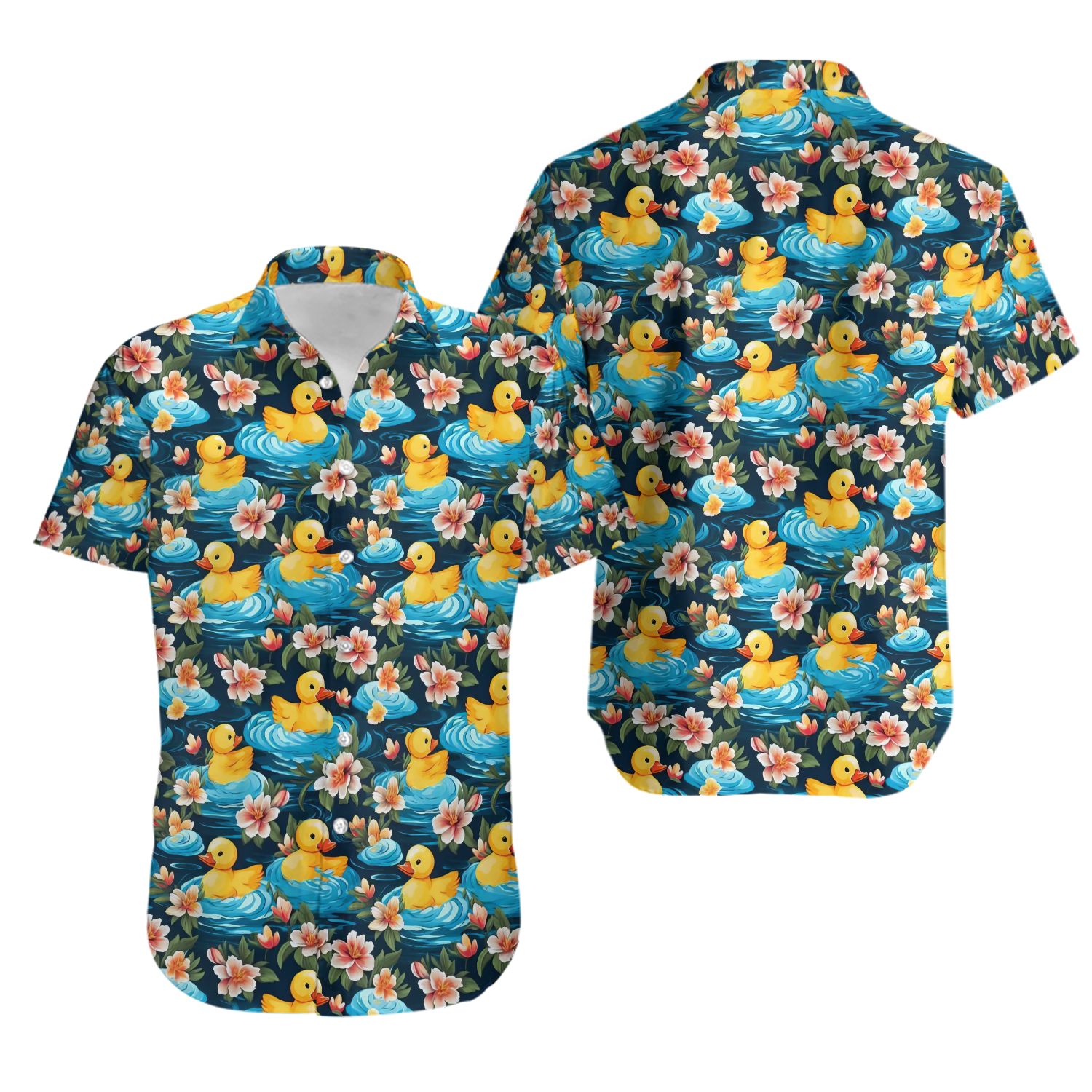 Rubber Duck Hawaiian Print Shirt Tropical Summer Shirt