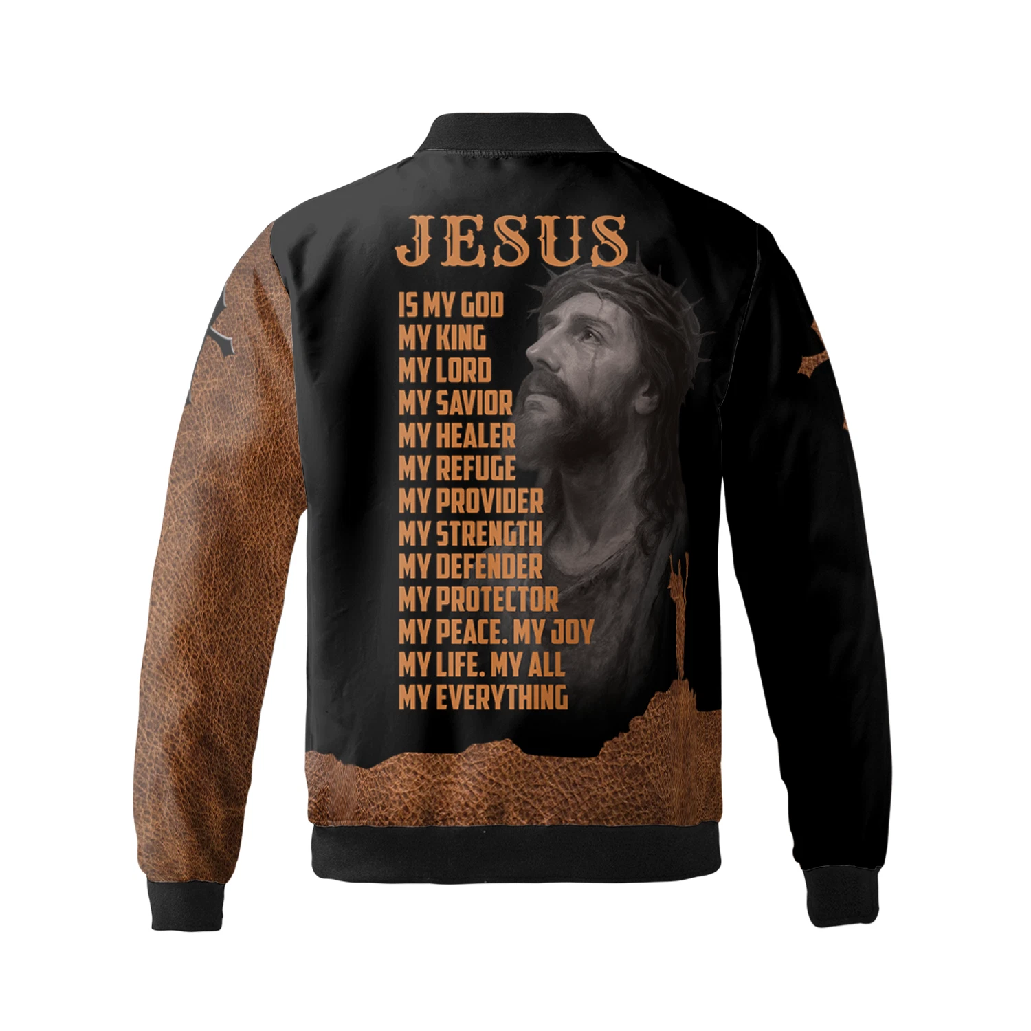 Jesus Is My God My King Quote Xmas Gift Bible Verse God Believers Bomber Jacket