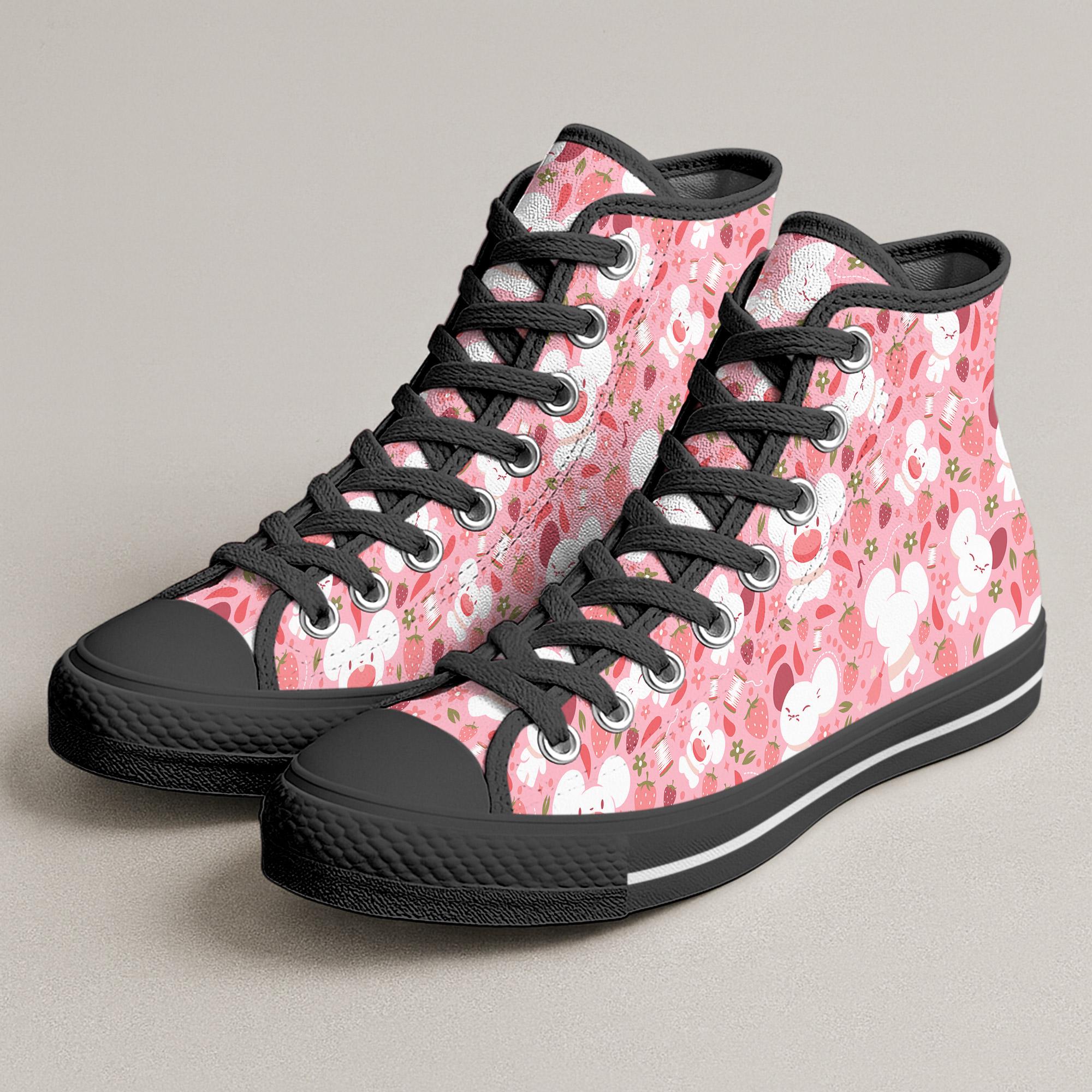 Maushold High Top Shoes, Cute Strawberry Mouse Sneakers, Maushold Shoes Gifts