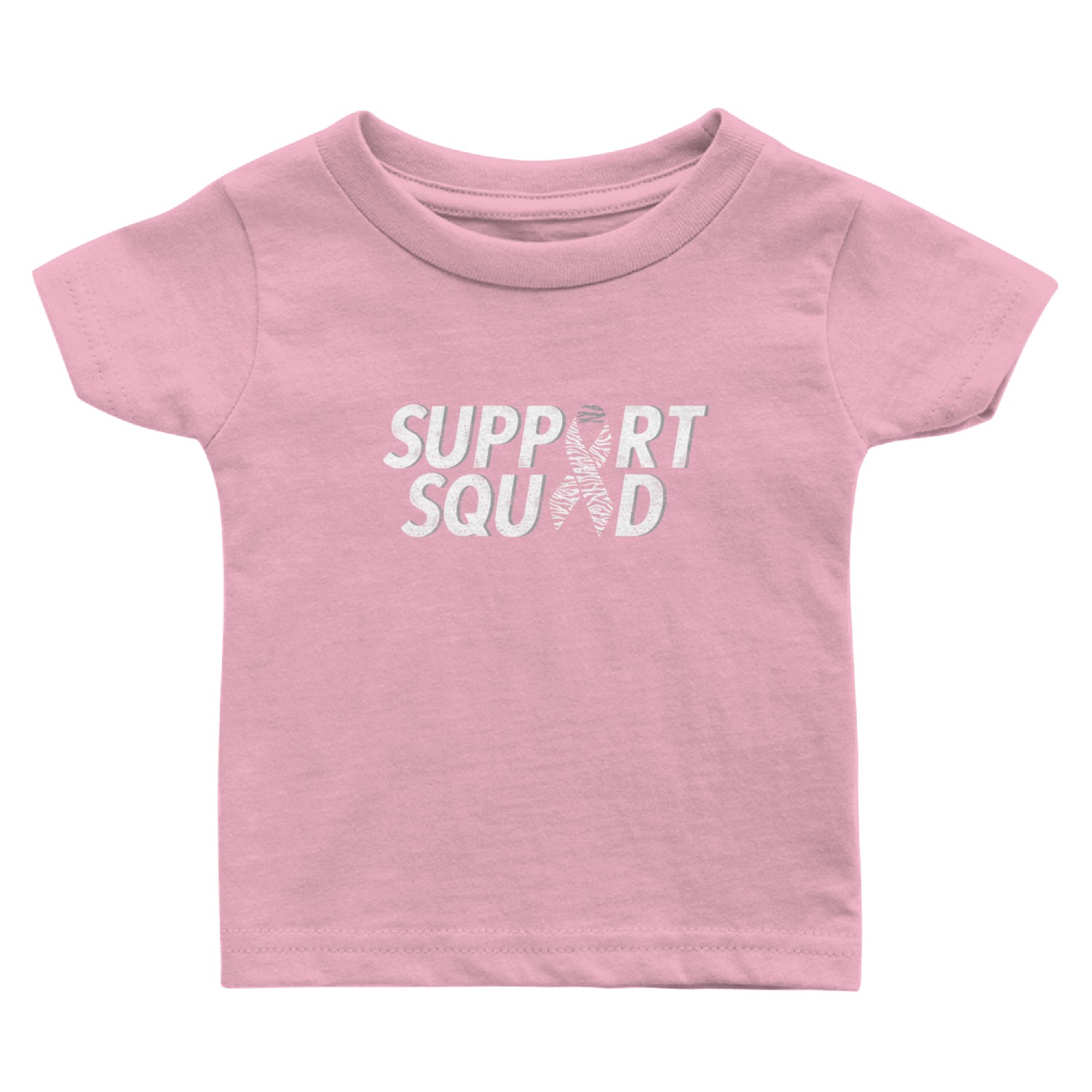 Support Squad Zebra Ribbon Carcinoid Cancer Awaren Baby T Shirts