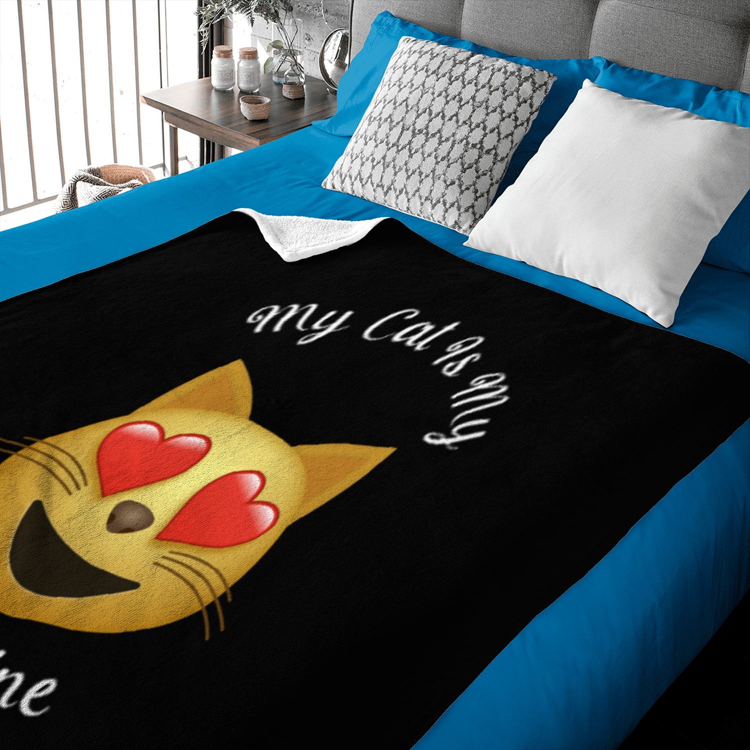 My Cat Is My Valentine Baby Blankets