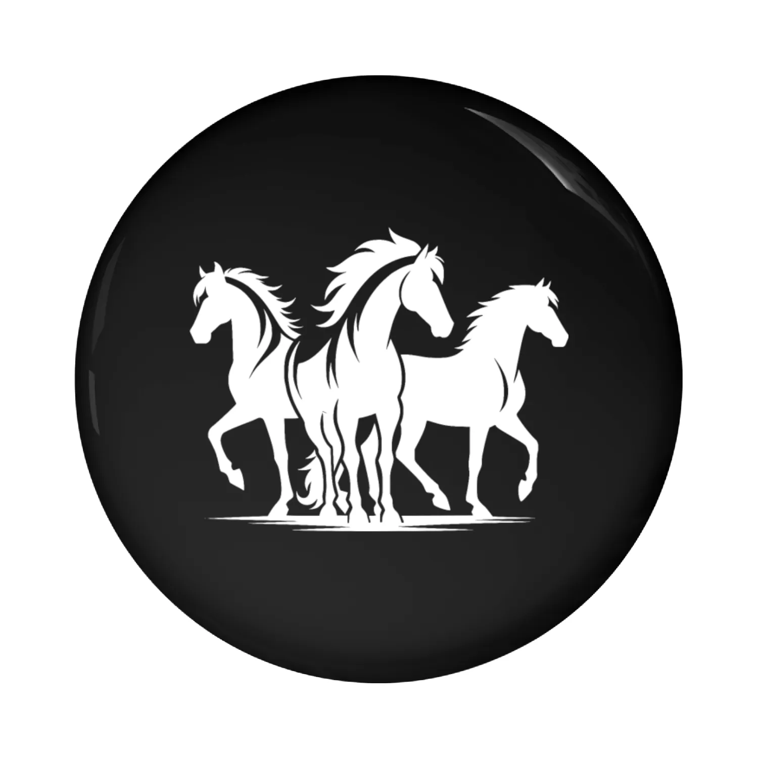 Wild Group Of Horses Enjoying Their Free Run Pin Buttons