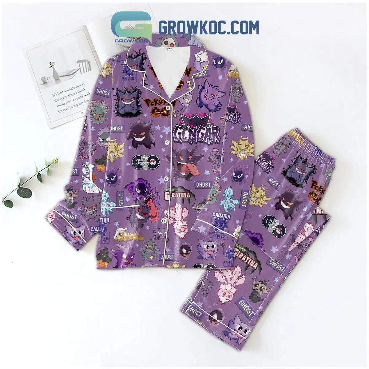 Cartoon Gengar Ghost Giratina Pajamas Set